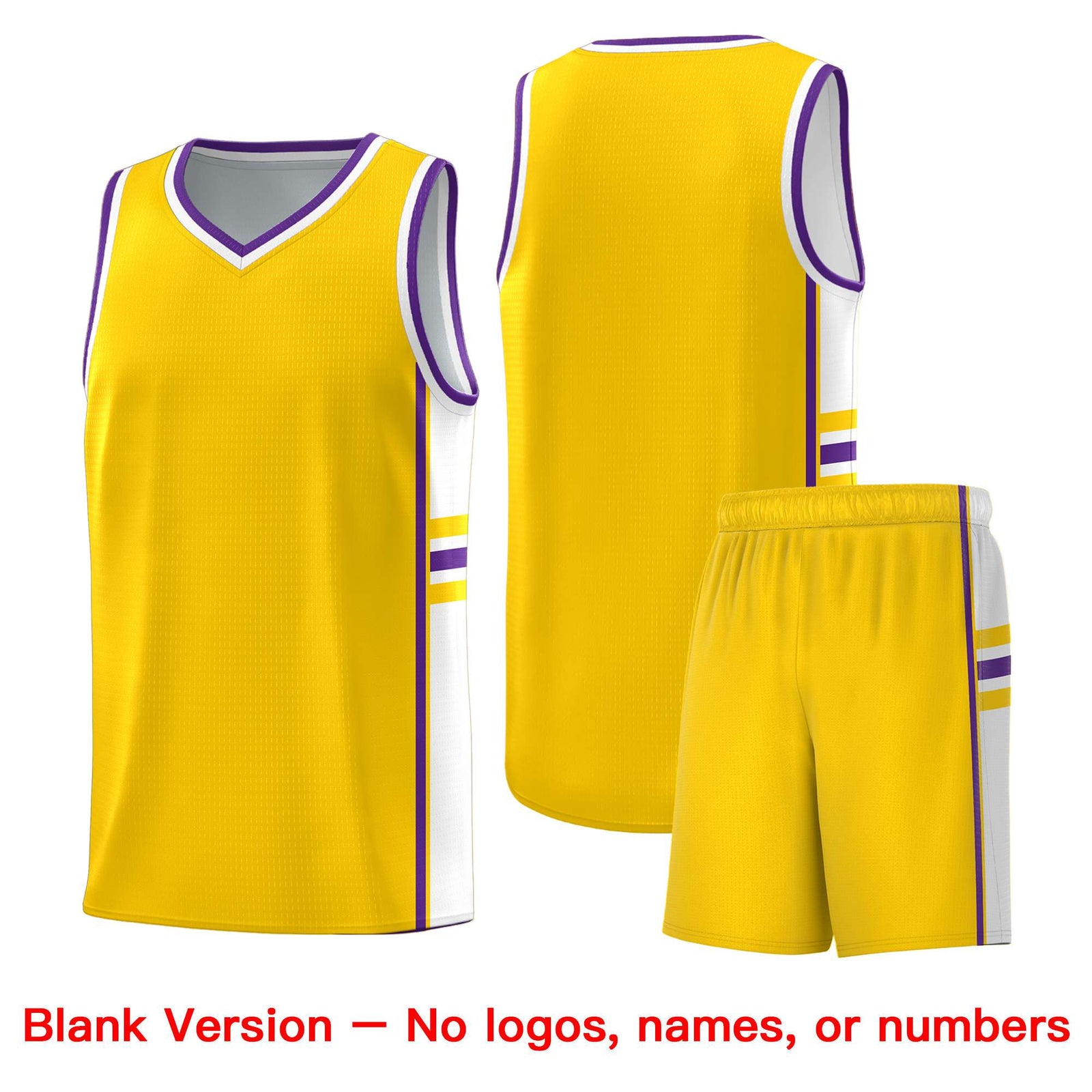 Custom Youth Basketball Jersey - Gold White Two-Tone Classic Varsity Uniform