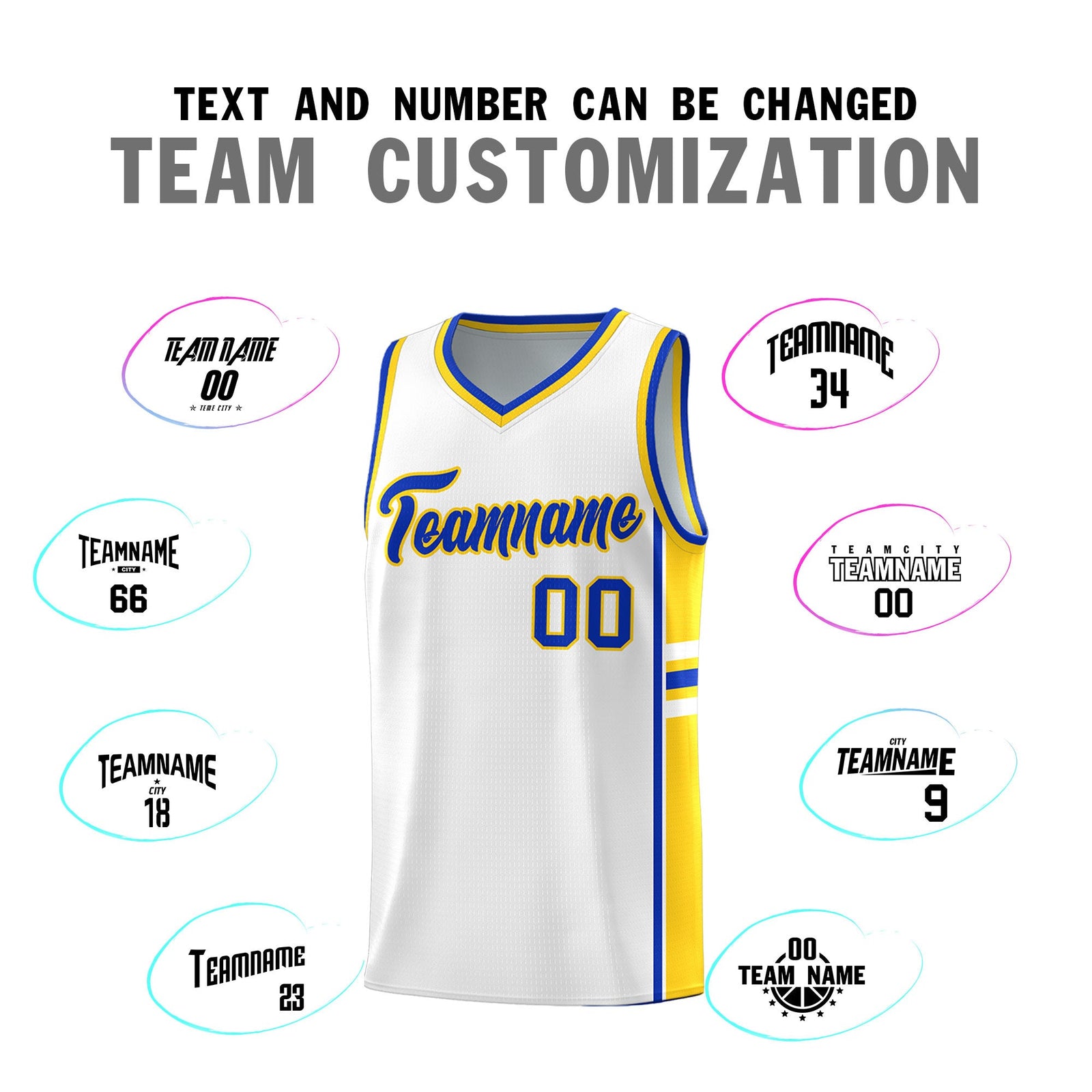 Custom Youth Basketball Jersey - White Gold Personalized Varsity Two-Tone Uniform