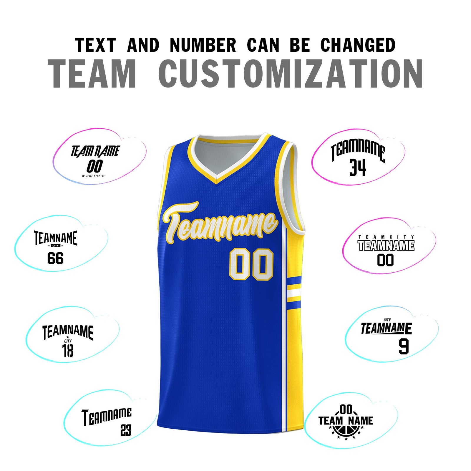 Custom Youth Basketball Jersey - Royal Gold Two-Tone Varsity Jersey Set