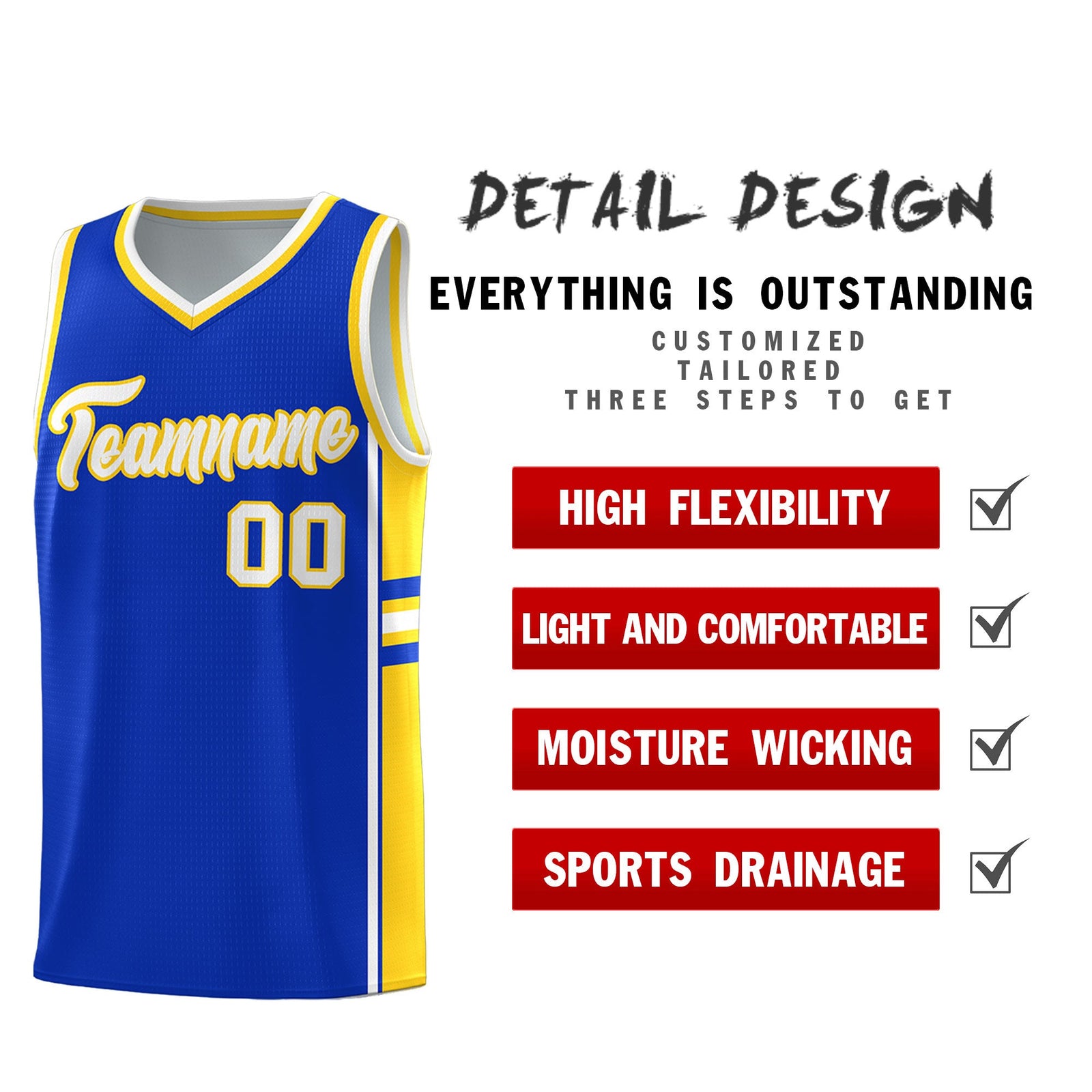 Custom Youth Basketball Jersey - Royal Gold Two-Tone Varsity Jersey Set