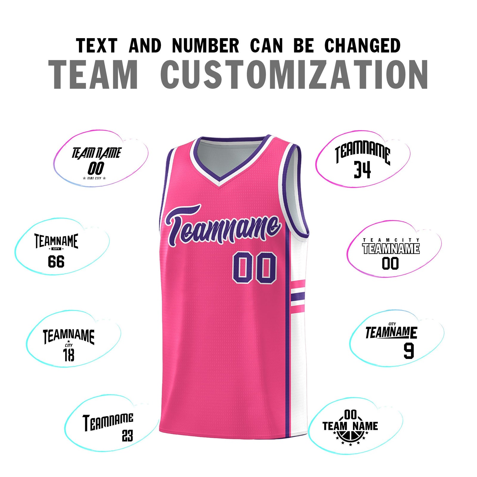 Custom Youth Basketball Jersey - Pink White Two-Tone Varsity Jersey Set