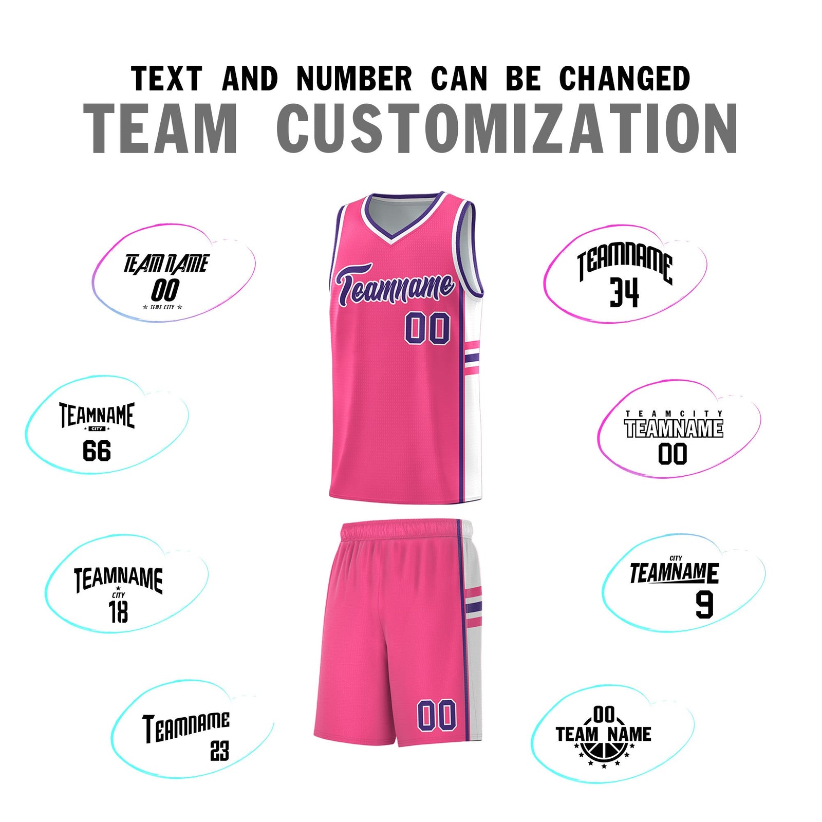 Custom Youth Basketball Jersey - Pink White Two-Tone Varsity Jersey Set
