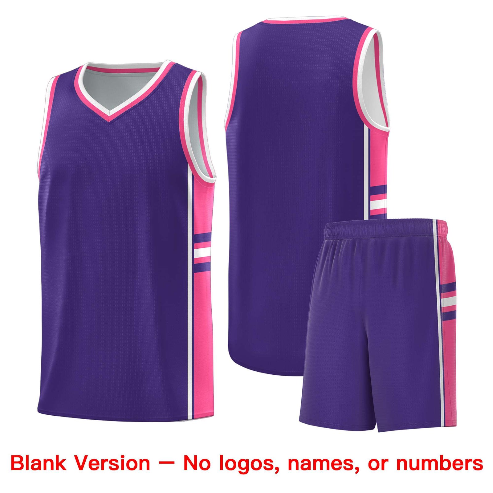 Custom Youth Basketball Jersey - Purple Pink Two-Tone Classic Varsity Uniform