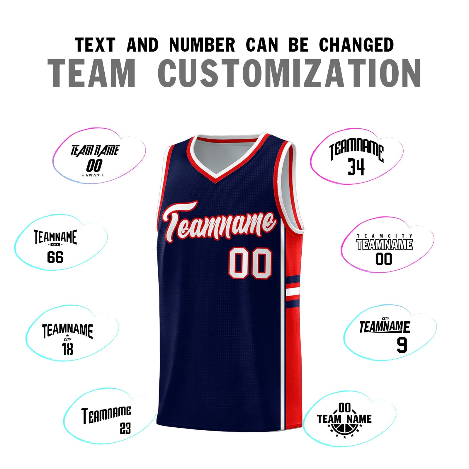Custom Youth Basketball Jersey - Navy Red Two-Tone Varsity Jersey Set