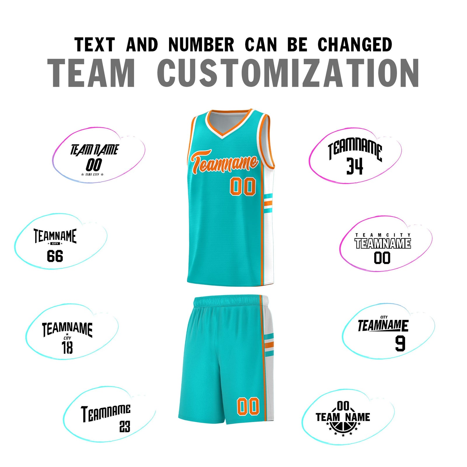 Custom Youth Basketball Jersey - Aqua White Two-Tone Classic Varsity Uniform