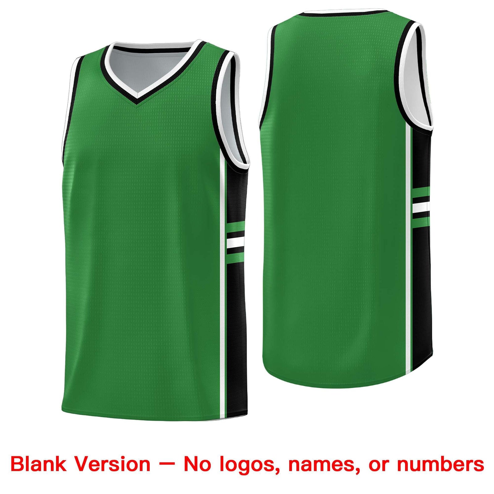 Custom Youth Basketball Jersey - Kelly Green Black Two-Tone Varsity Jersey Set