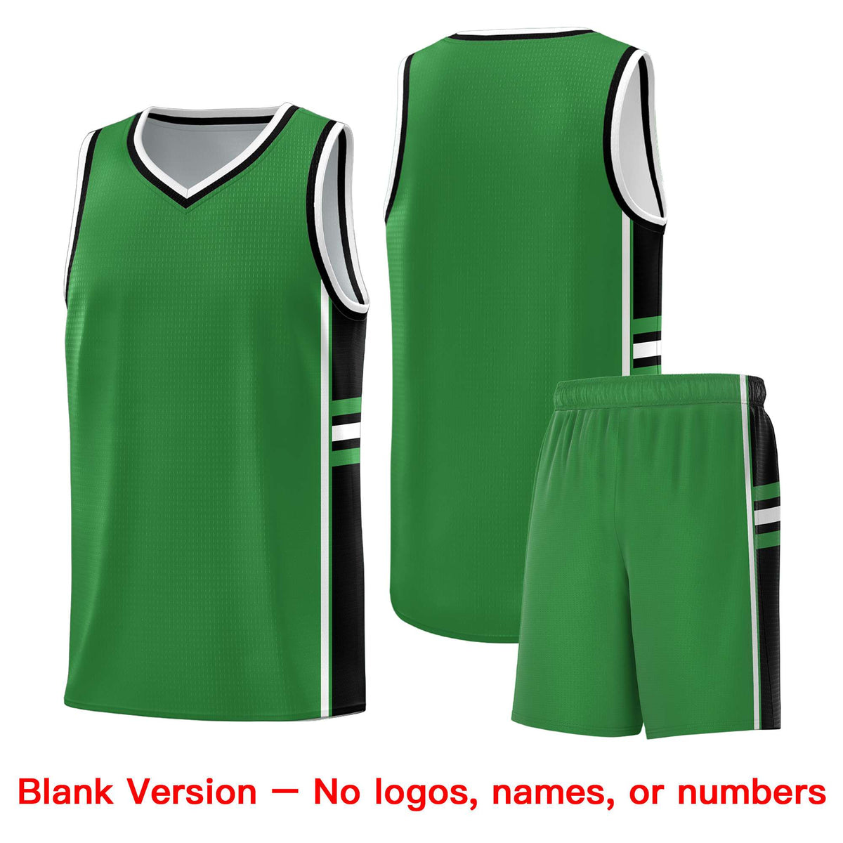 Custom Youth Basketball Jersey - Kelly Green Black Two-Tone Varsity Jersey Set