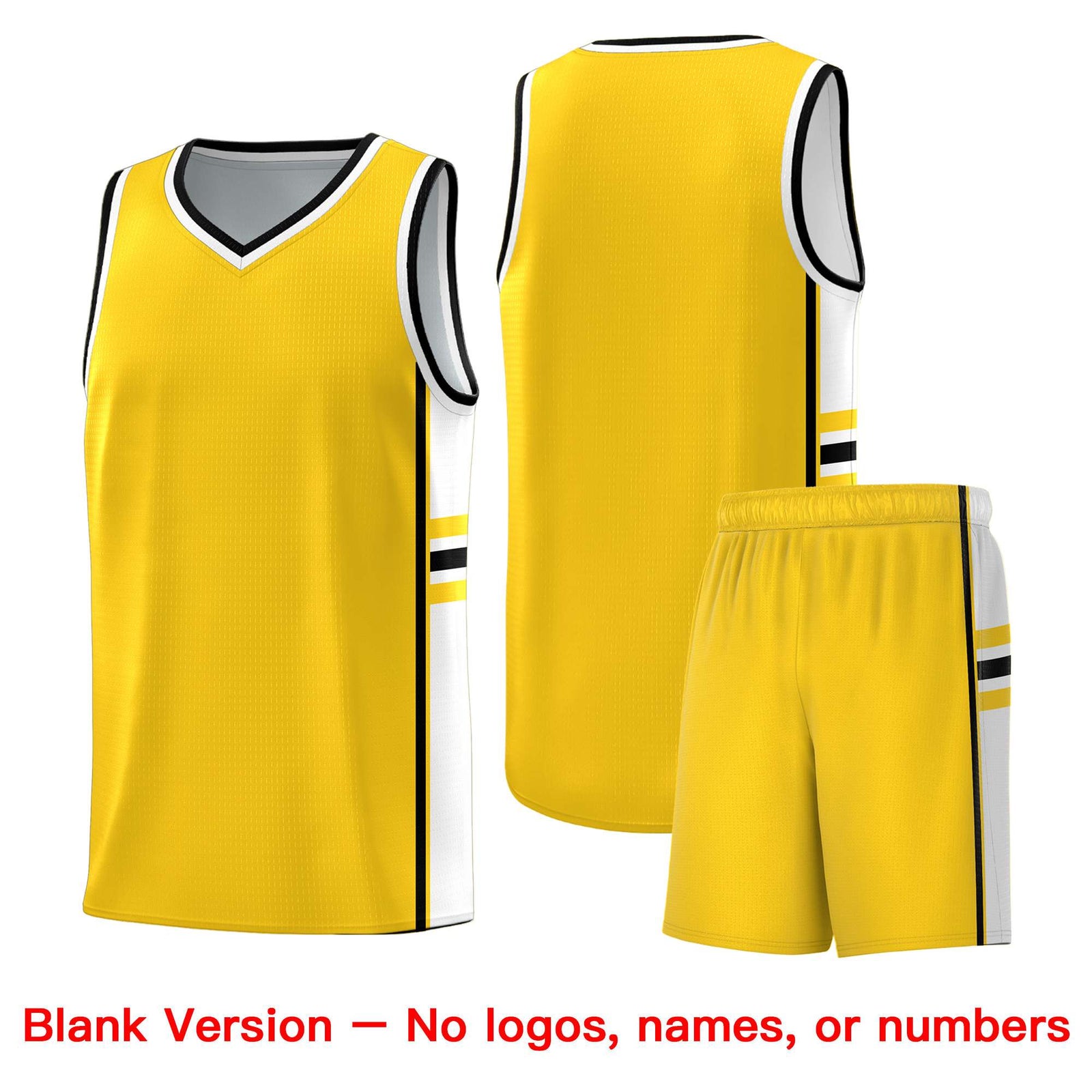 Custom Youth Basketball Jersey - Gold White Two-Tone Classic Varsity Uniform