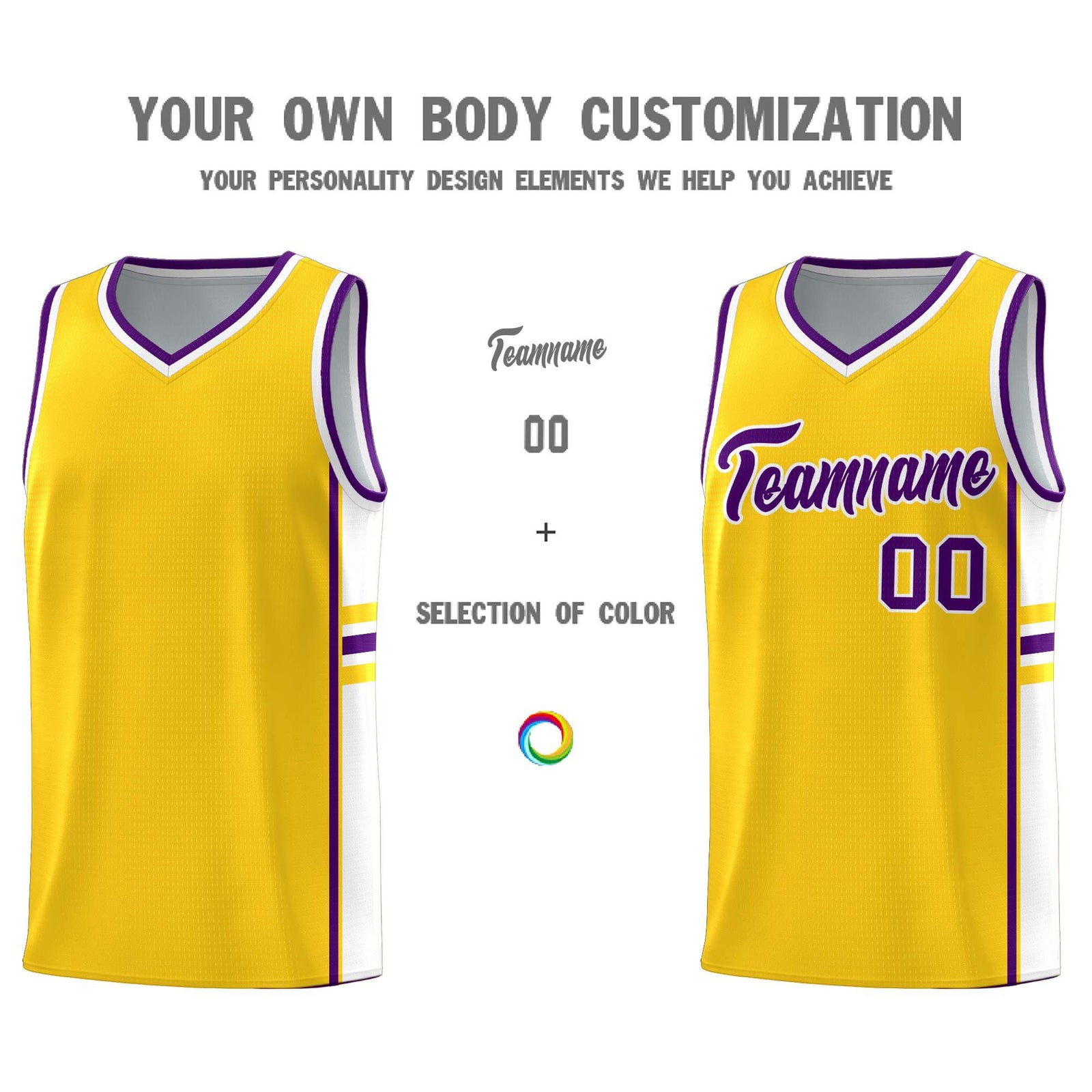 Custom Youth Basketball Jersey - Gold White Two-Tone Classic Varsity Uniform
