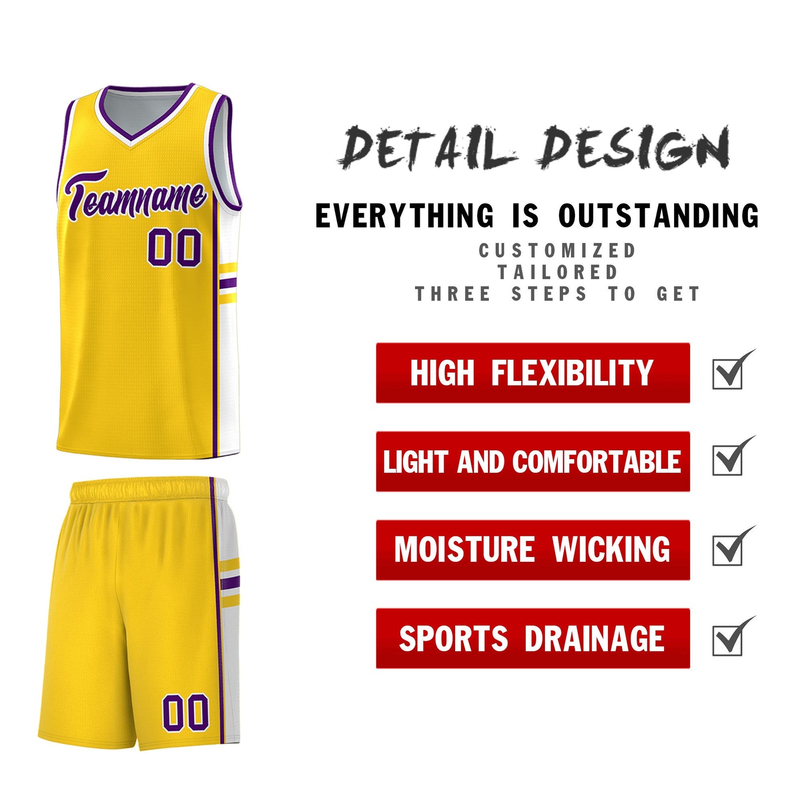 Custom Youth Basketball Jersey - Gold White Two-Tone Classic Varsity Uniform