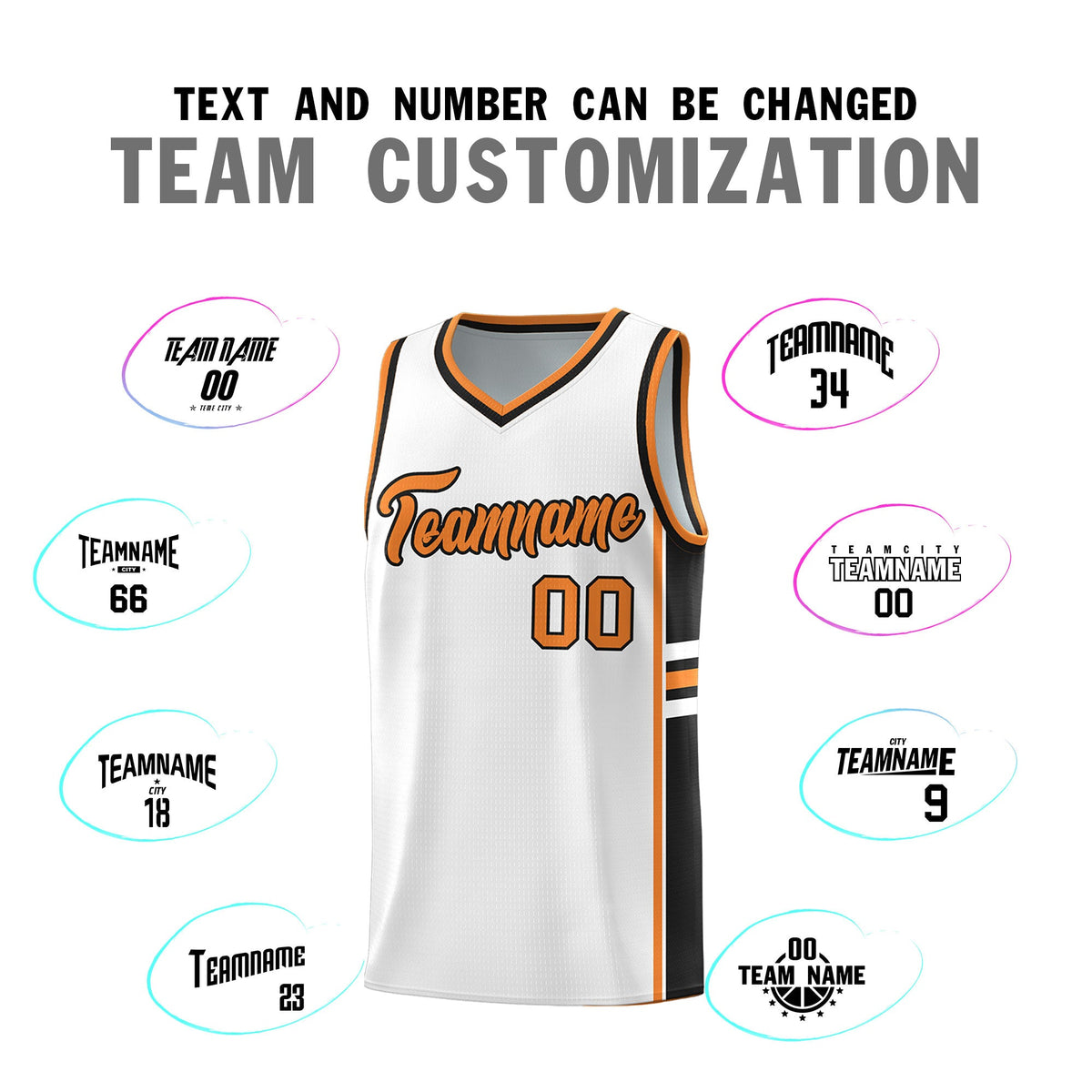 Custom Youth Basketball Jersey - White Gold Orange Personalized Varsity Two-Tone Uniform