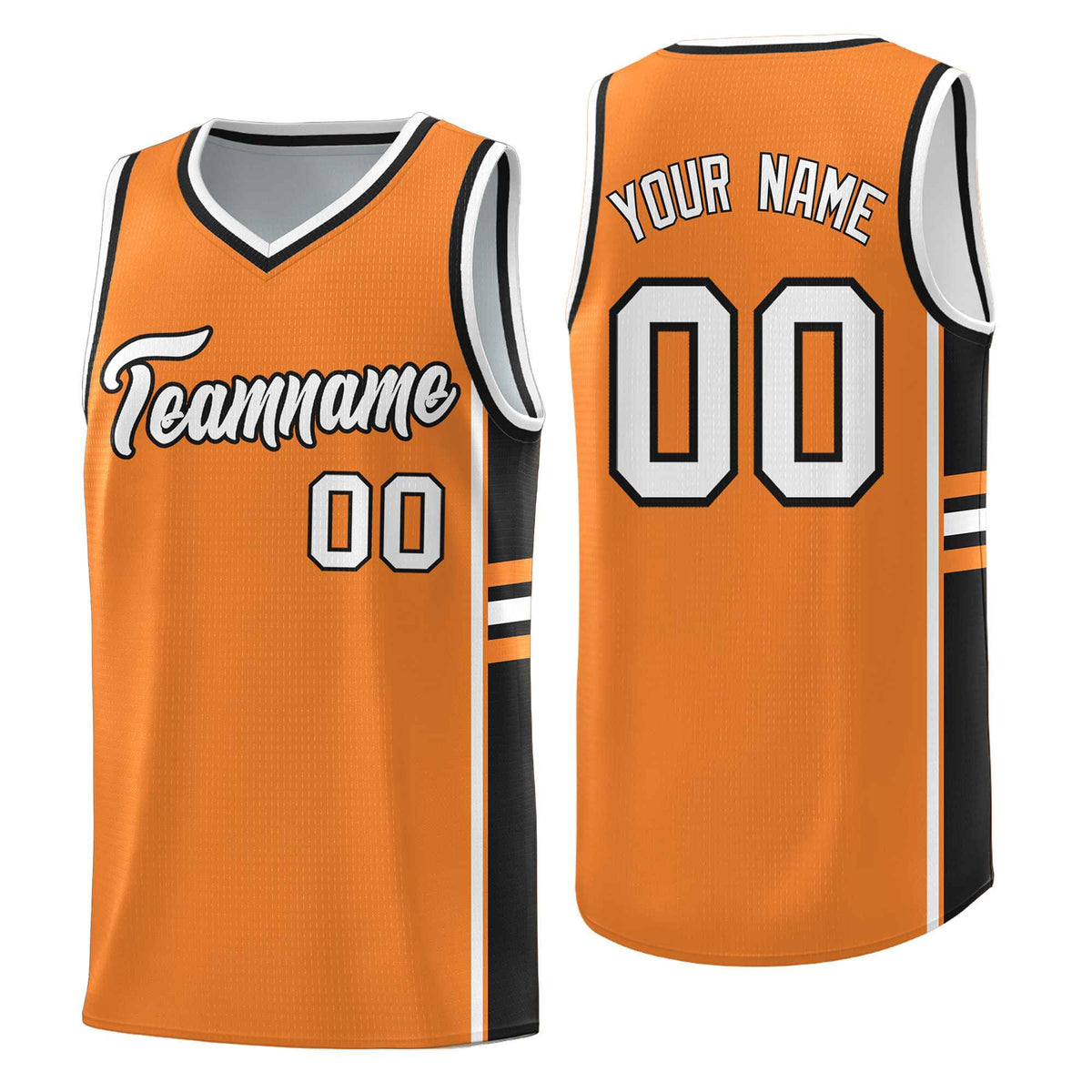 Custom Youth Basketball Jersey - Gold Orange Black Two-Tone Varsity Jersey Set