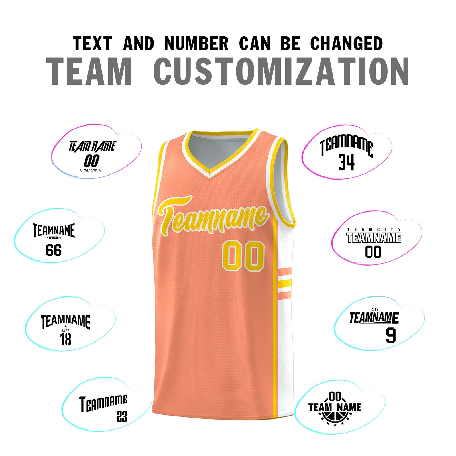 Custom Youth Basketball Jersey - Light Orange White Two-Tone Classic Varsity Uniform