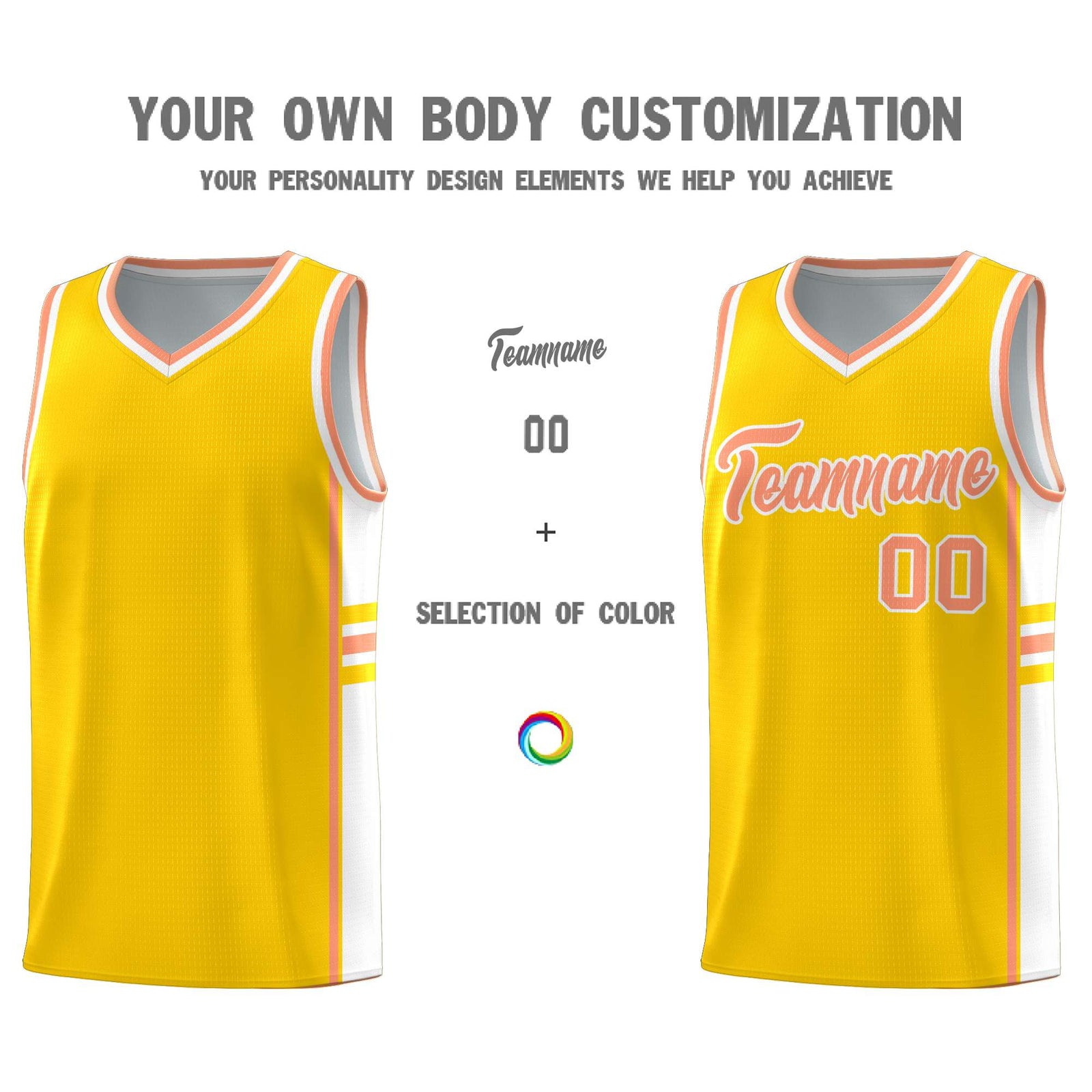 Custom Youth Basketball Jersey - Gold White Personalized Varsity Two-Tone Uniform