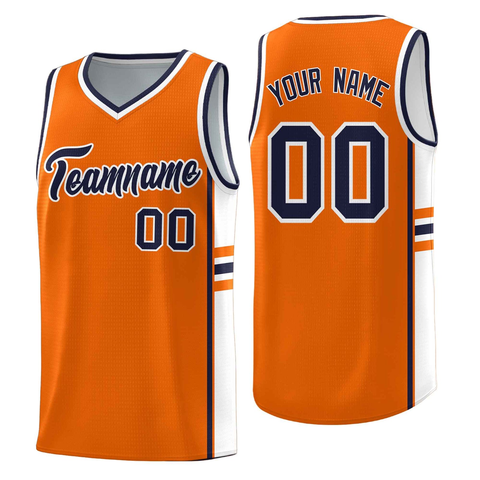 Custom Youth Basketball Jersey - Orange White Personalized Varsity Two-Tone Uniform