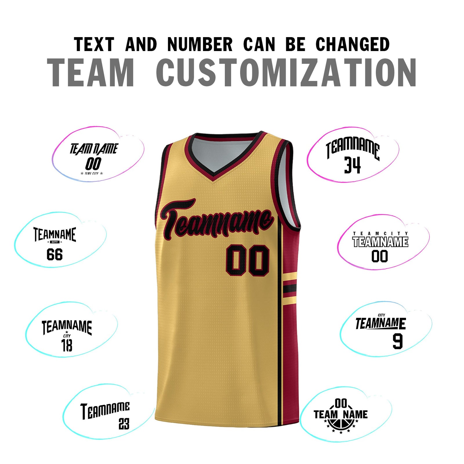 Custom Youth Basketball Jersey - Old Gold Crimson Two-Tone Classic Varsity Uniform