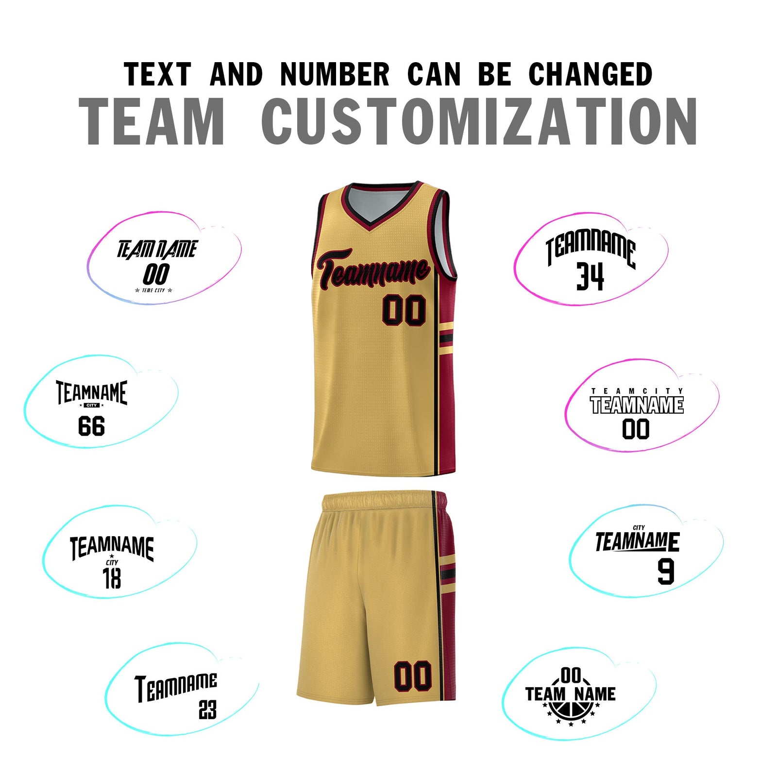 Custom Youth Basketball Jersey - Old Gold Crimson Two-Tone Classic Varsity Uniform