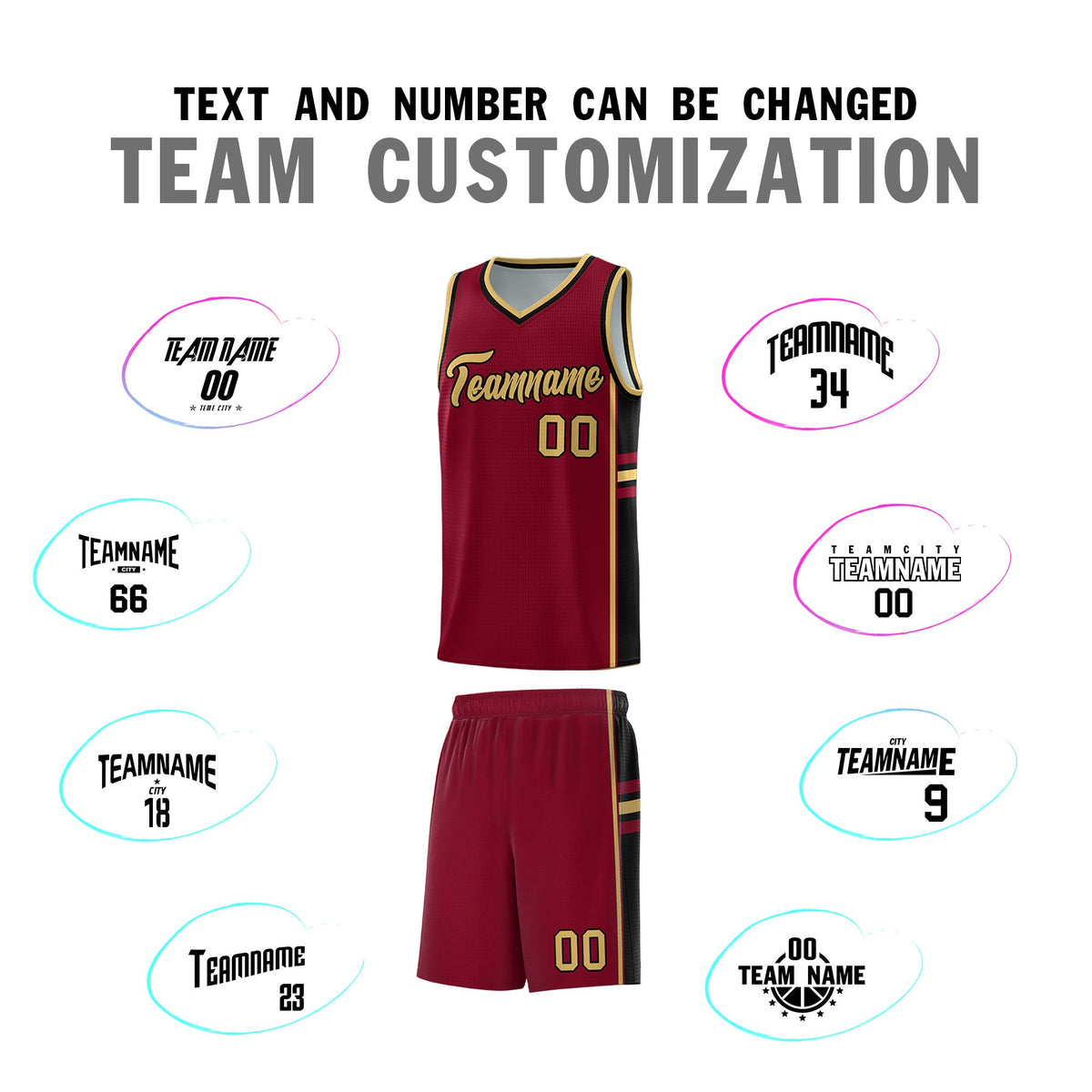Custom Youth Basketball Jersey - Crimson Black Personalized Varsity Two-Tone Uniform