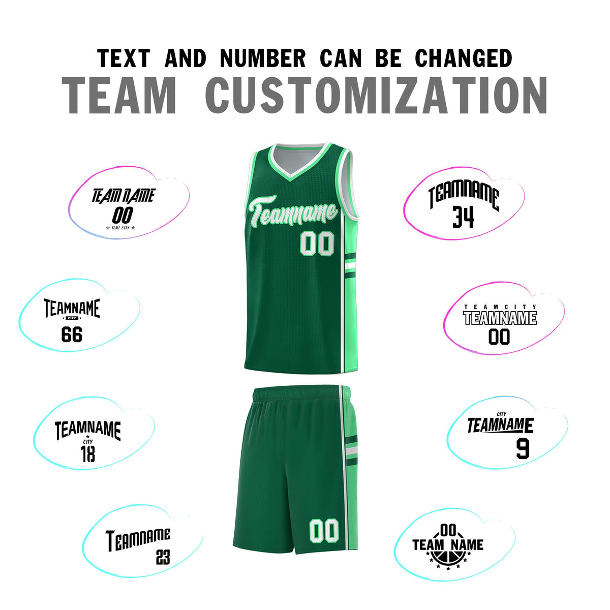 Custom Youth Basketball Jersey - Kelly Green Green Two-Tone Classic Varsity Uniform