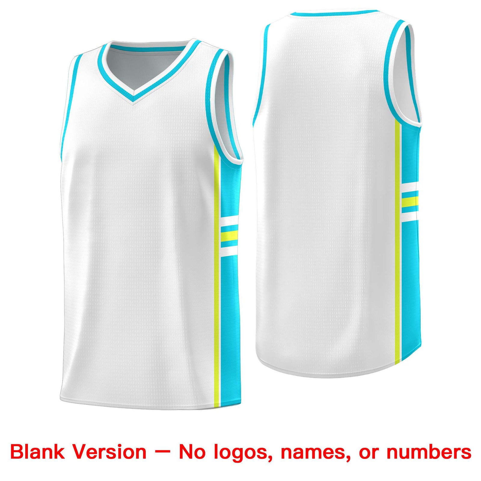Custom Youth Basketball Jersey - White Sky Blue Two-Tone Varsity Jersey Set