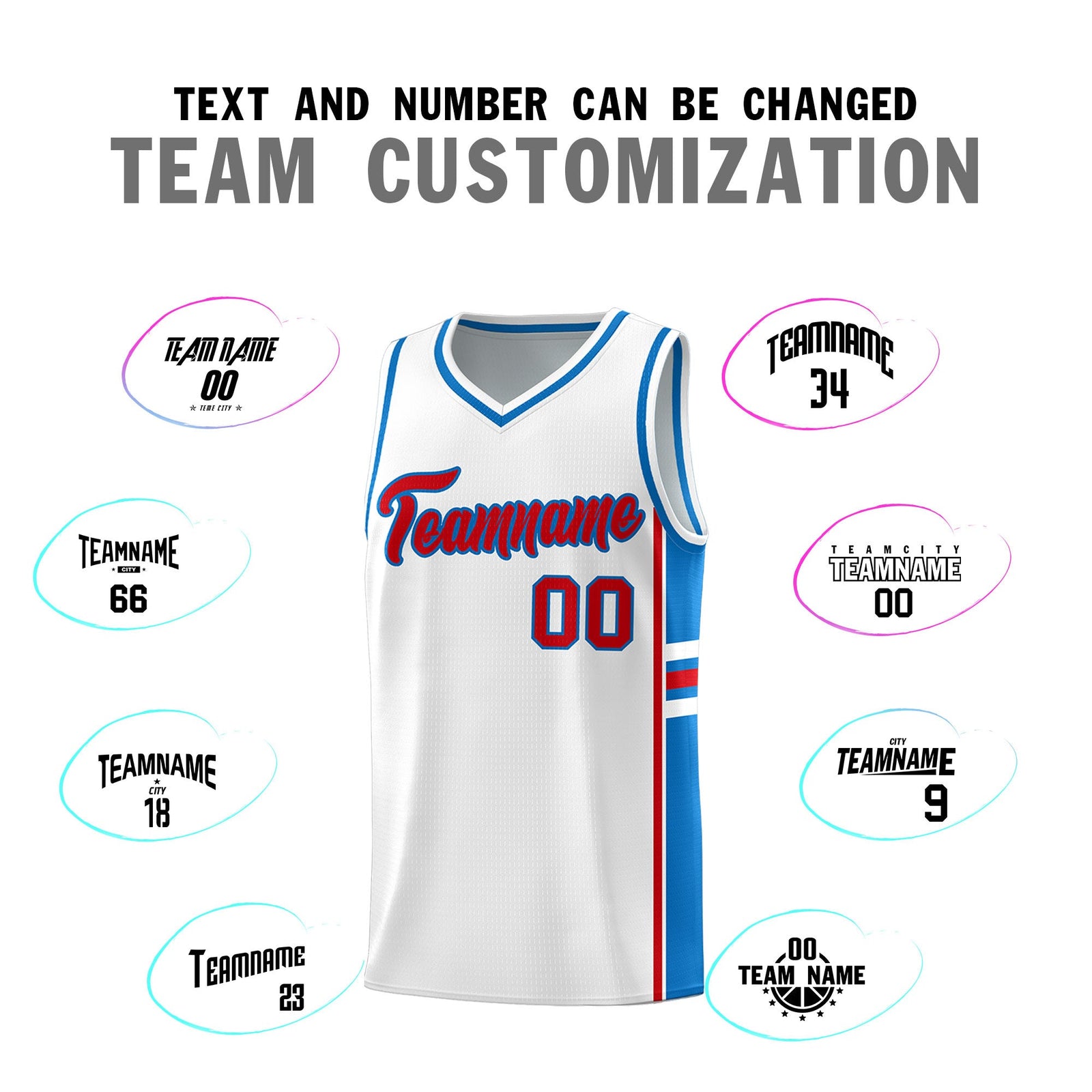 Custom Youth Basketball Jersey - White Royal Two-Tone Varsity Jersey Set