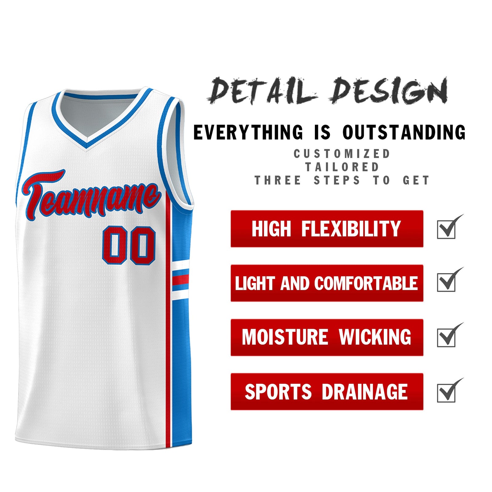 Custom Youth Basketball Jersey - White Royal Two-Tone Varsity Jersey Set