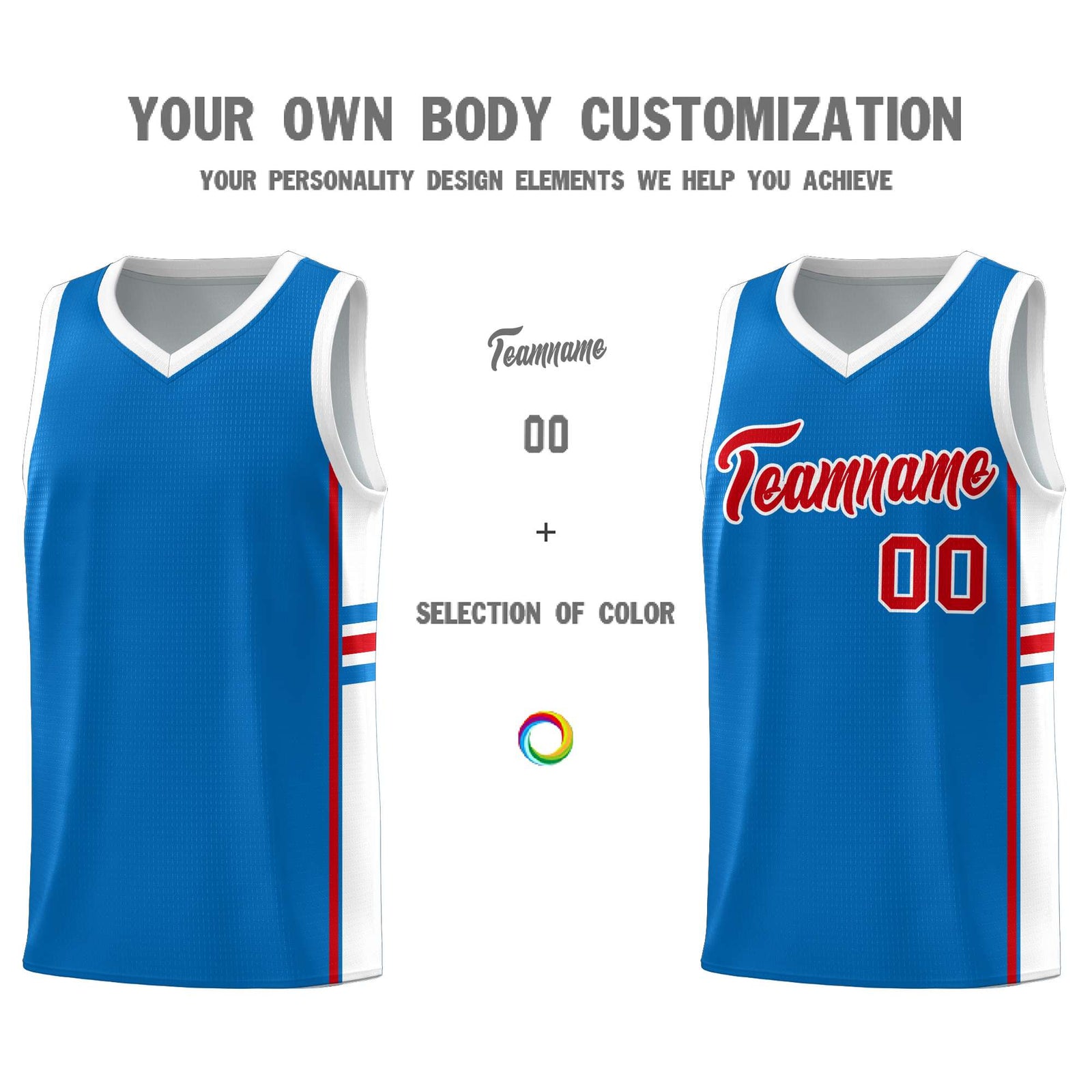 Custom Youth Basketball Jersey - Royal White Personalized Varsity Two-Tone Uniform