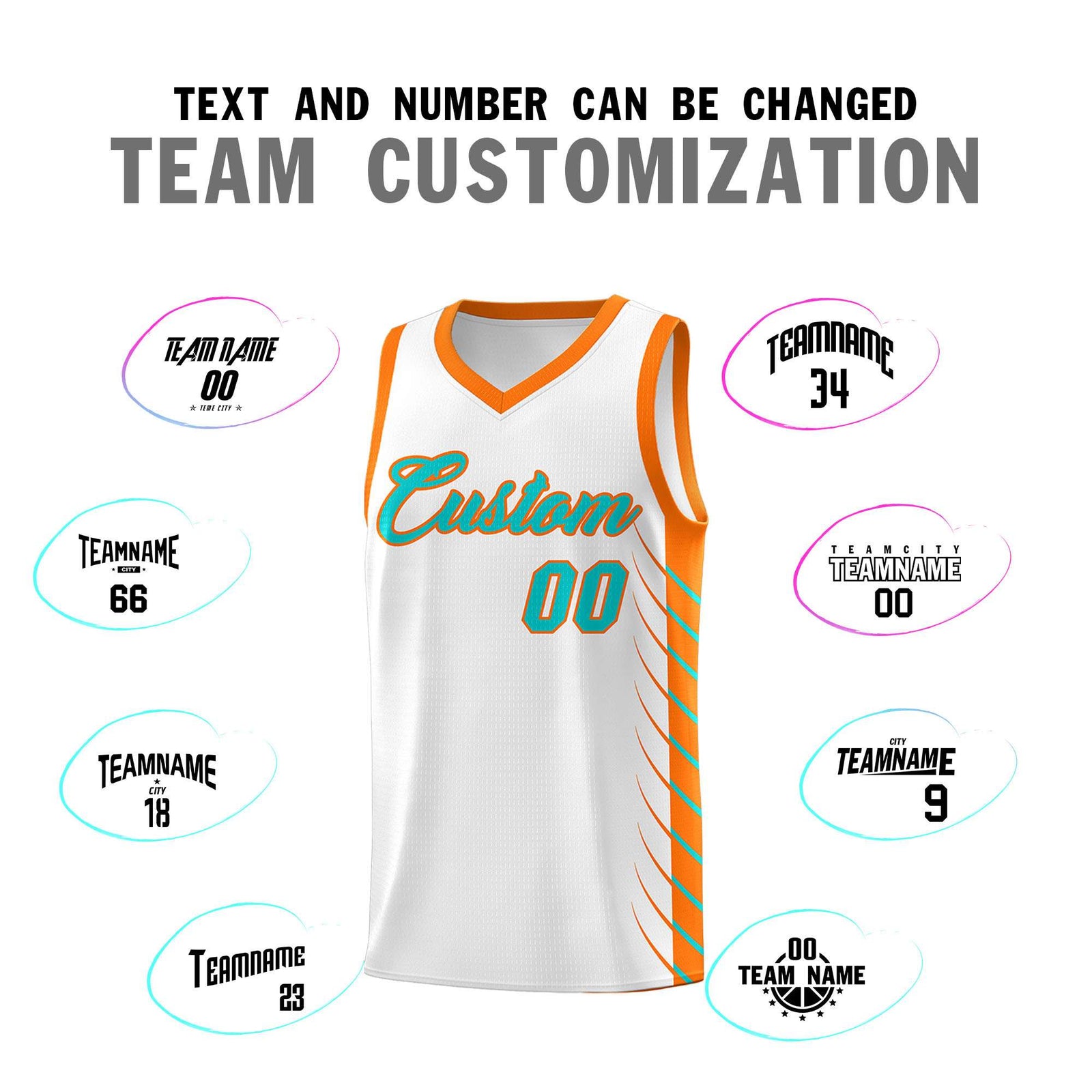 Custom White Sky Blue Personalized Side Symmetrical Line Pattern Sports Uniform Basketball Jersey