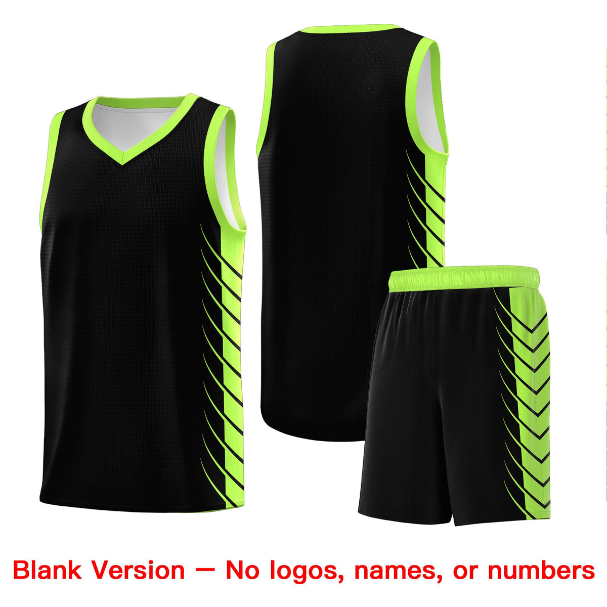 Custom Black Fluorescent Green Personalized Side Symmetrical Line Pattern Sports Uniform Basketball Jersey| KXKSHOP