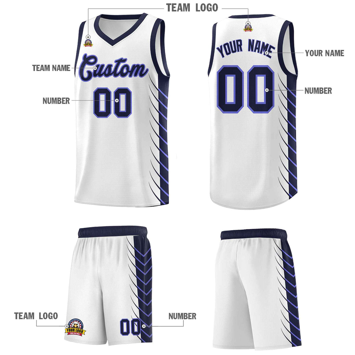 Custom Navy Navy Personalized Side Symmetrical Line Pattern Sports Uniform Basketball Jersey| KXKSHOP