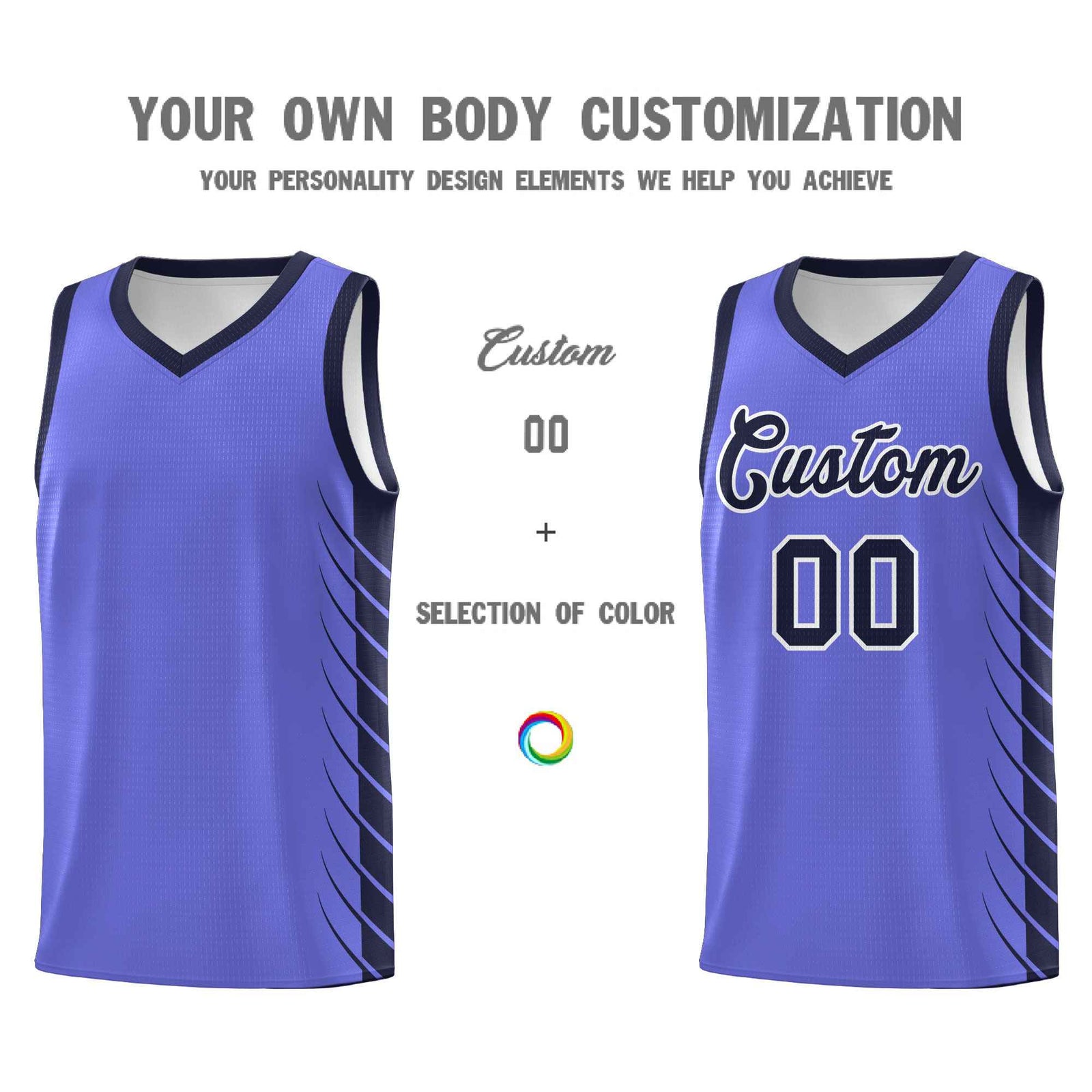 Custom Purple Navy Basketball Jersey