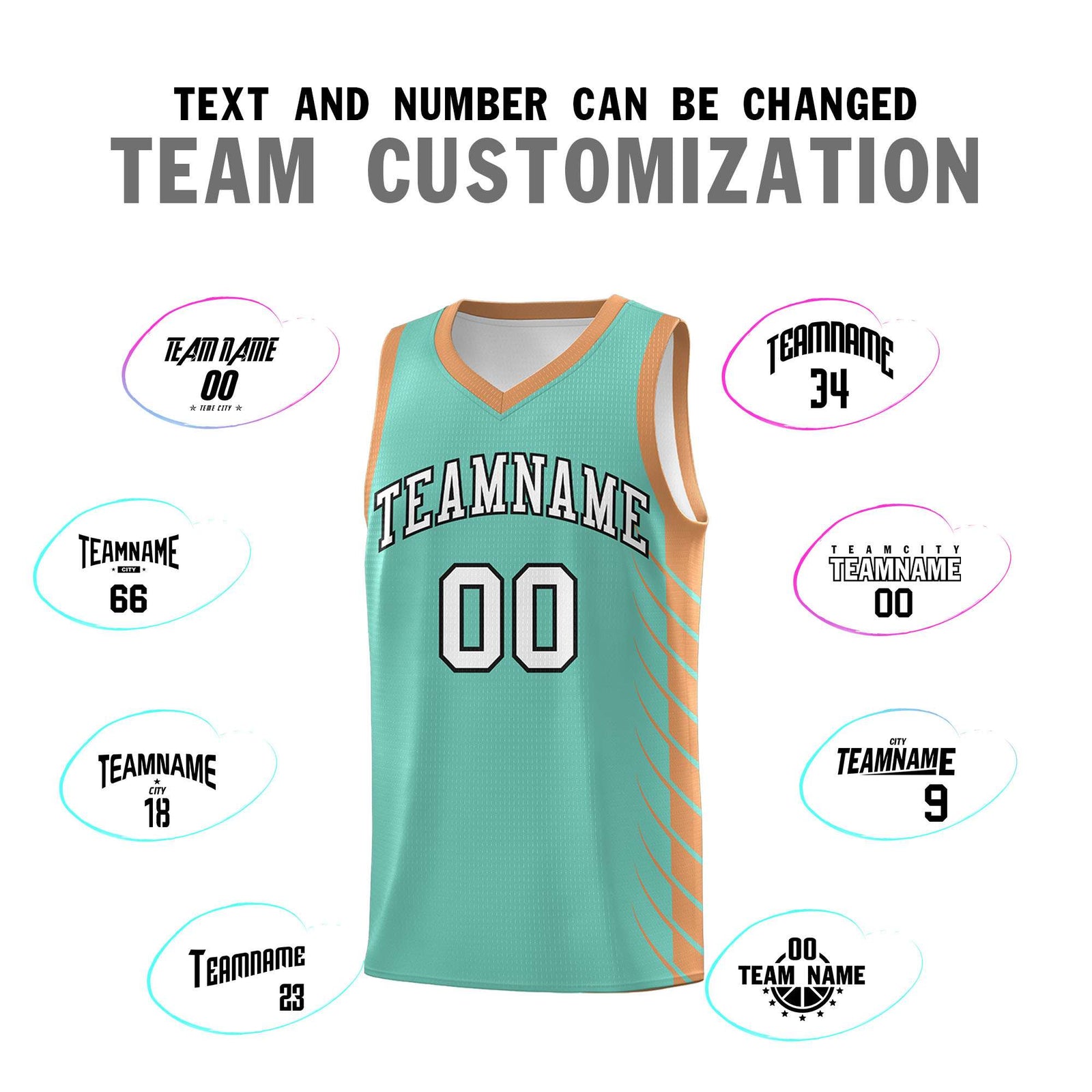 Custom Bright Green Buckskin Brown Personalized Side Symmetrical Line Pattern Sports Uniform Basketball Jersey
