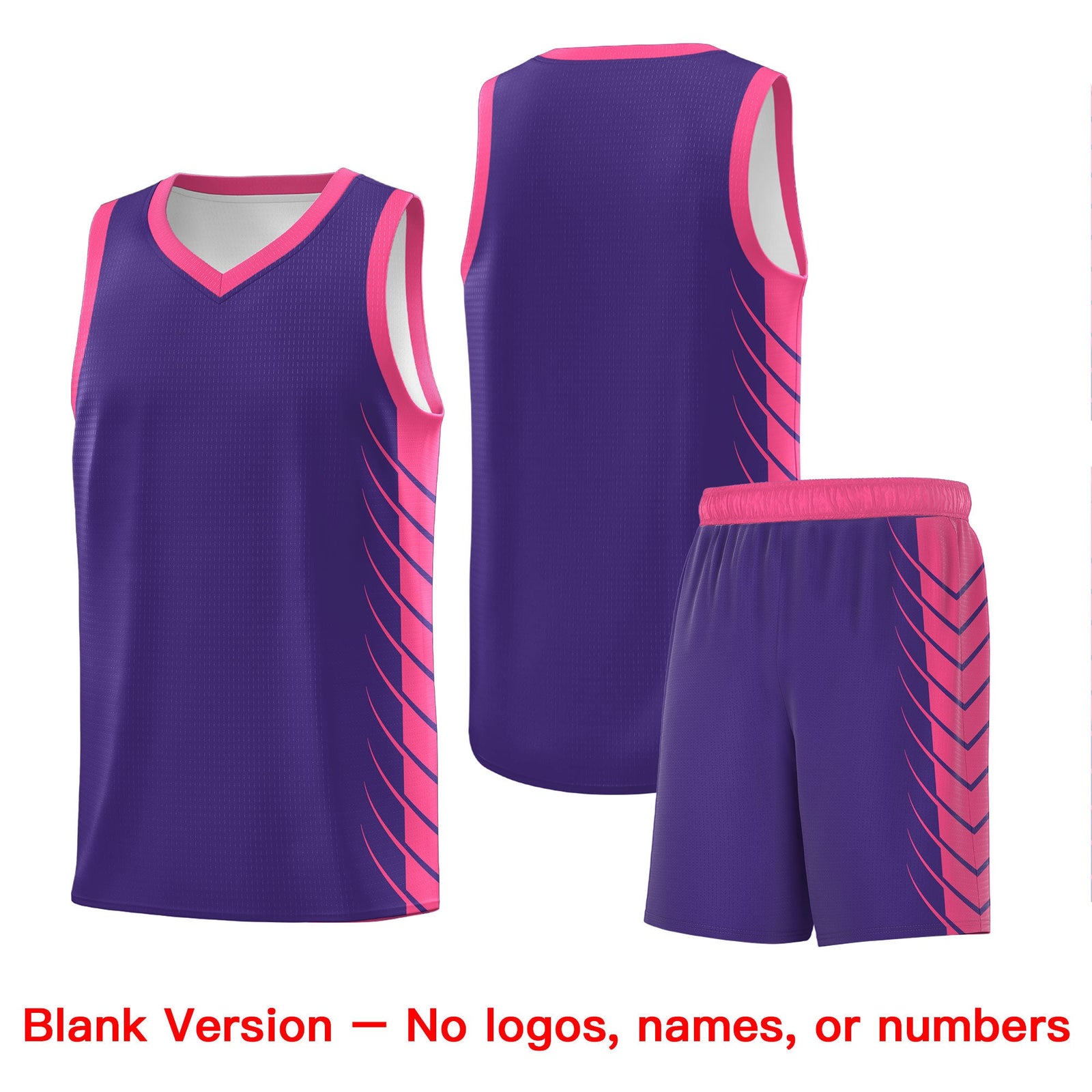 Custom Purple Pink Personalized Side Symmetrical Line Pattern Sports Uniform Basketball Jersey