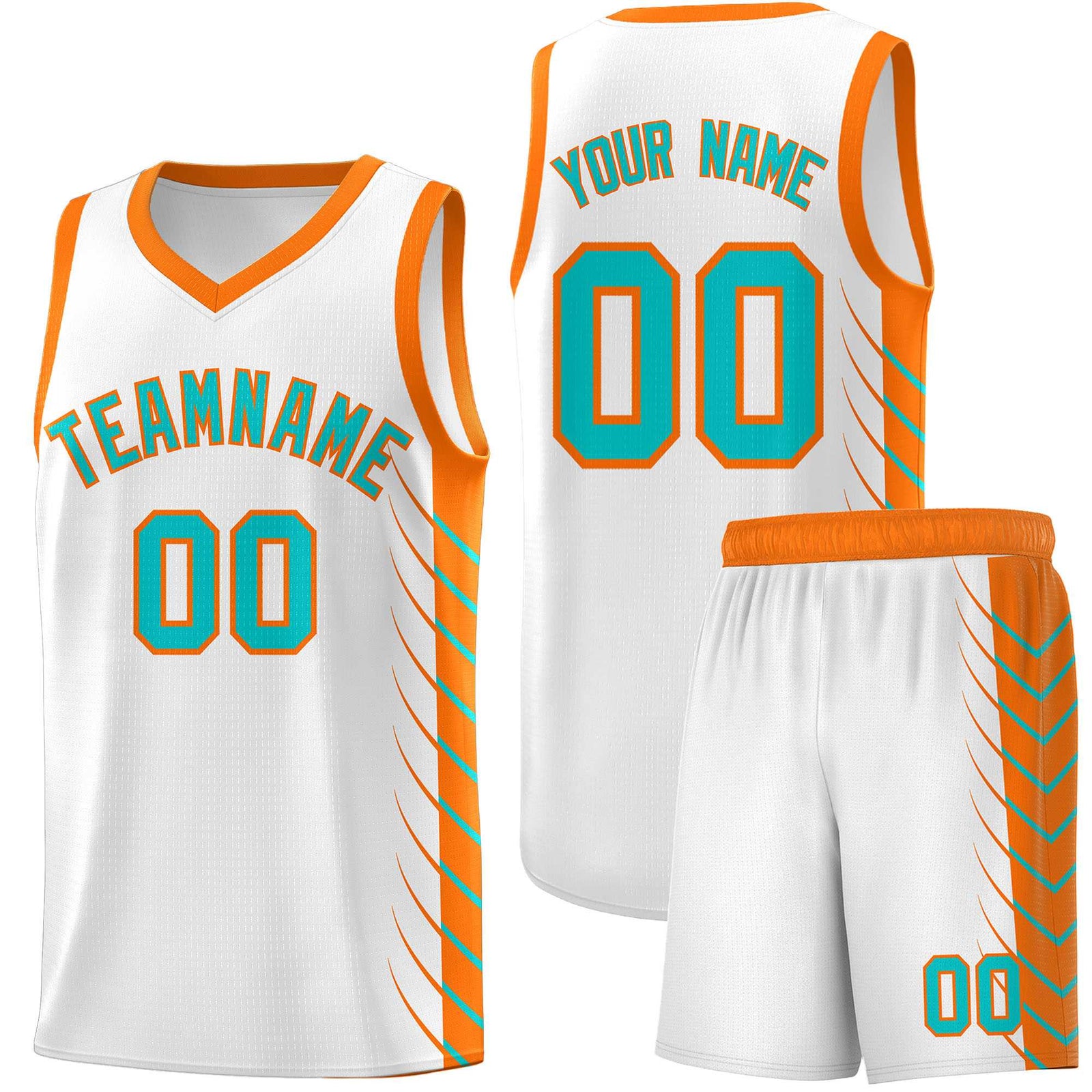Custom White Sky Blue Personalized Side Symmetrical Line Pattern Sports Uniform Basketball Jersey