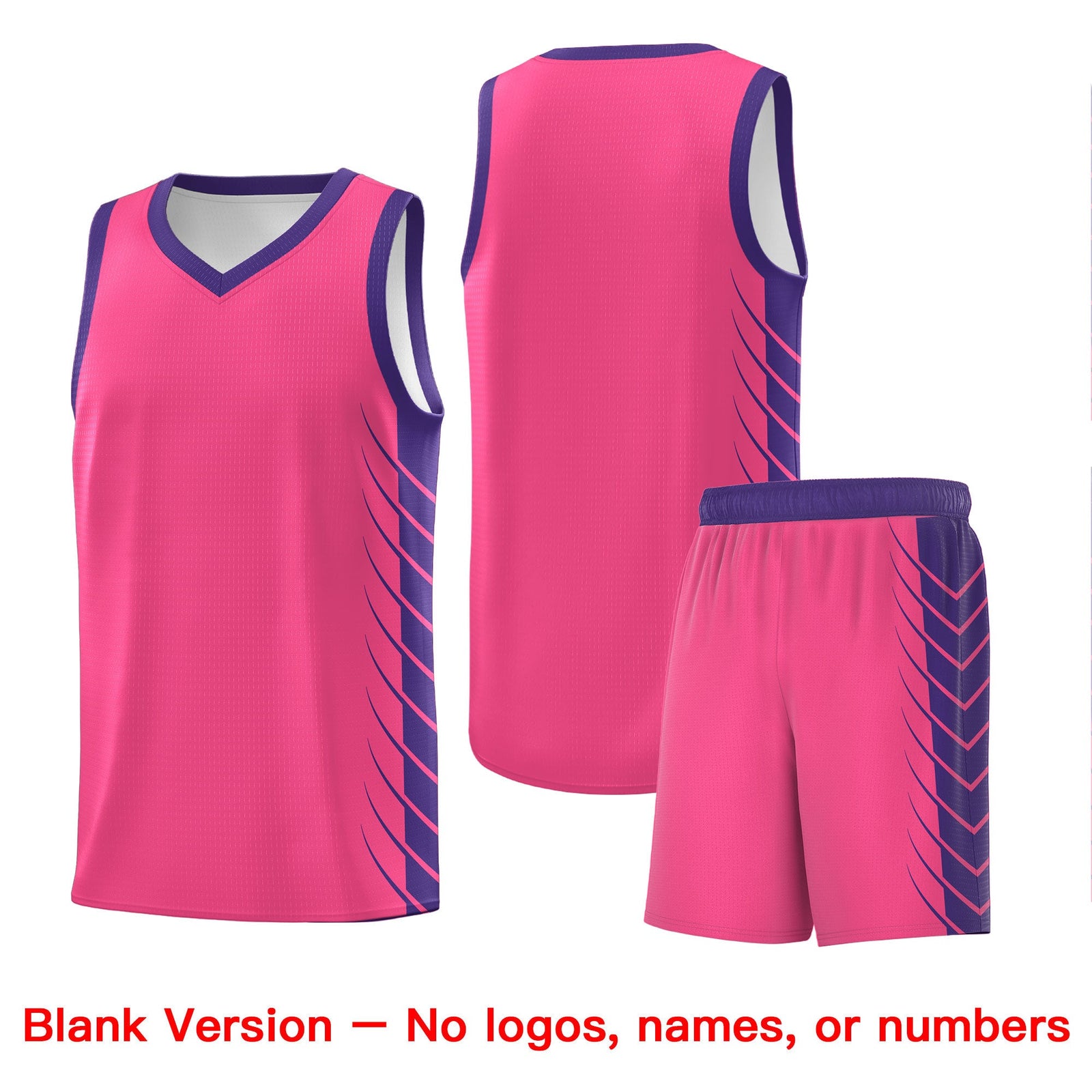 Custom Pink Purple Personalized Side Symmetrical Line Pattern Sports Uniform Basketball Jersey
