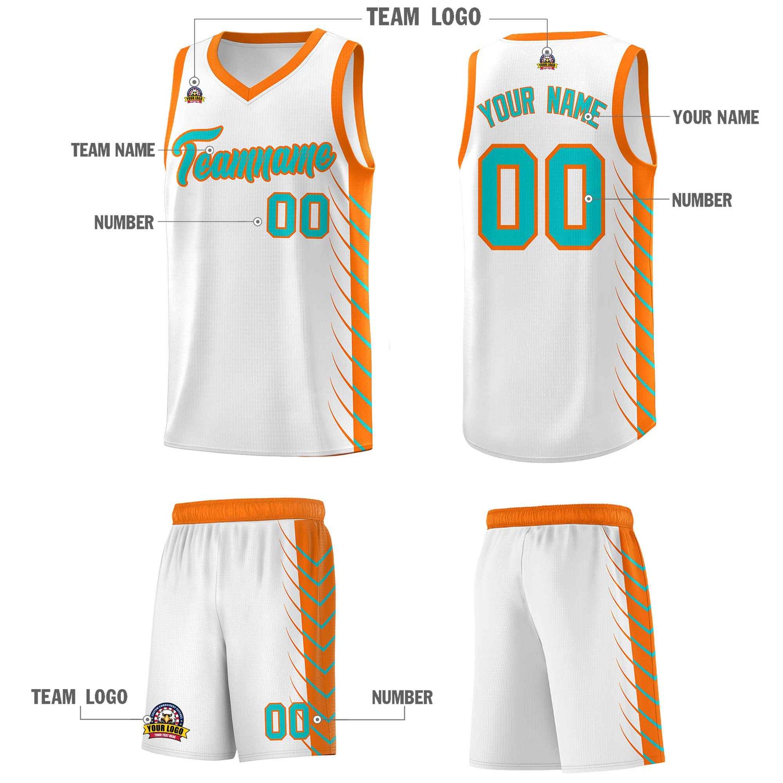 Custom White Sky Blue Personalized Side Symmetrical Line Pattern Sports Uniform Basketball Jersey