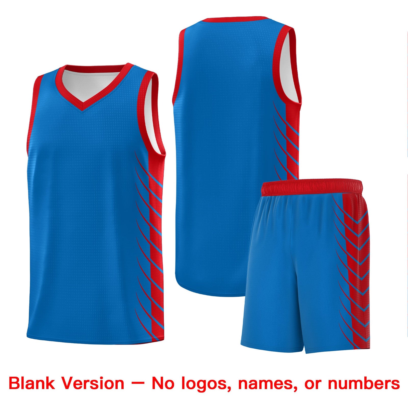 Custom Royal Red Personalized Side Symmetrical Line Pattern Sports Uniform Basketball Jersey