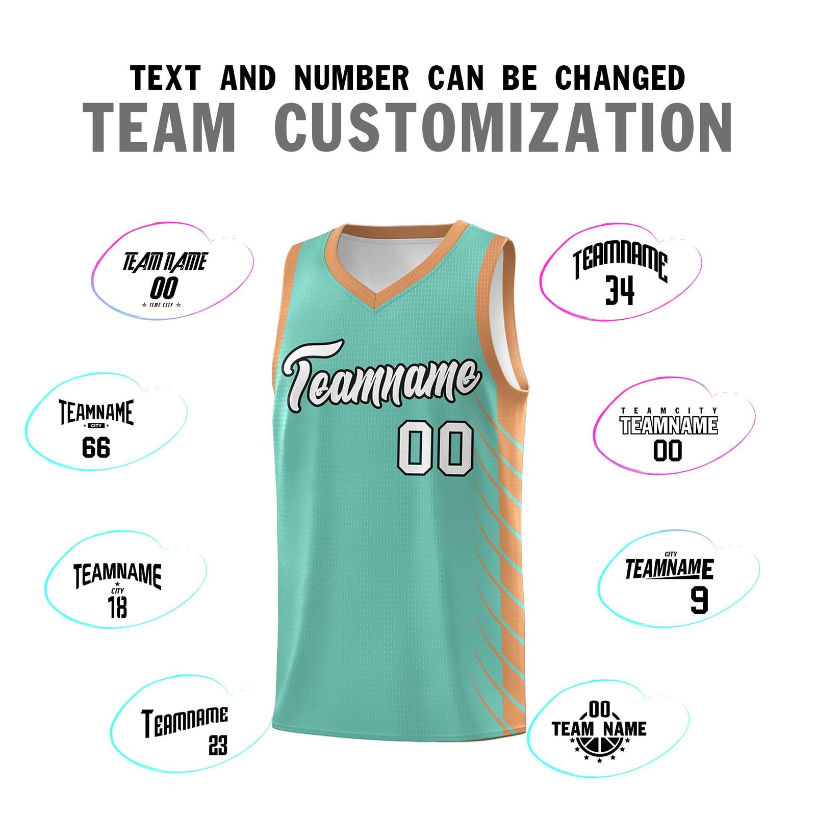 Custom Bright Green Buckskin Brown Personalized Side Symmetrical Line Pattern Sports Uniform Basketball Jersey