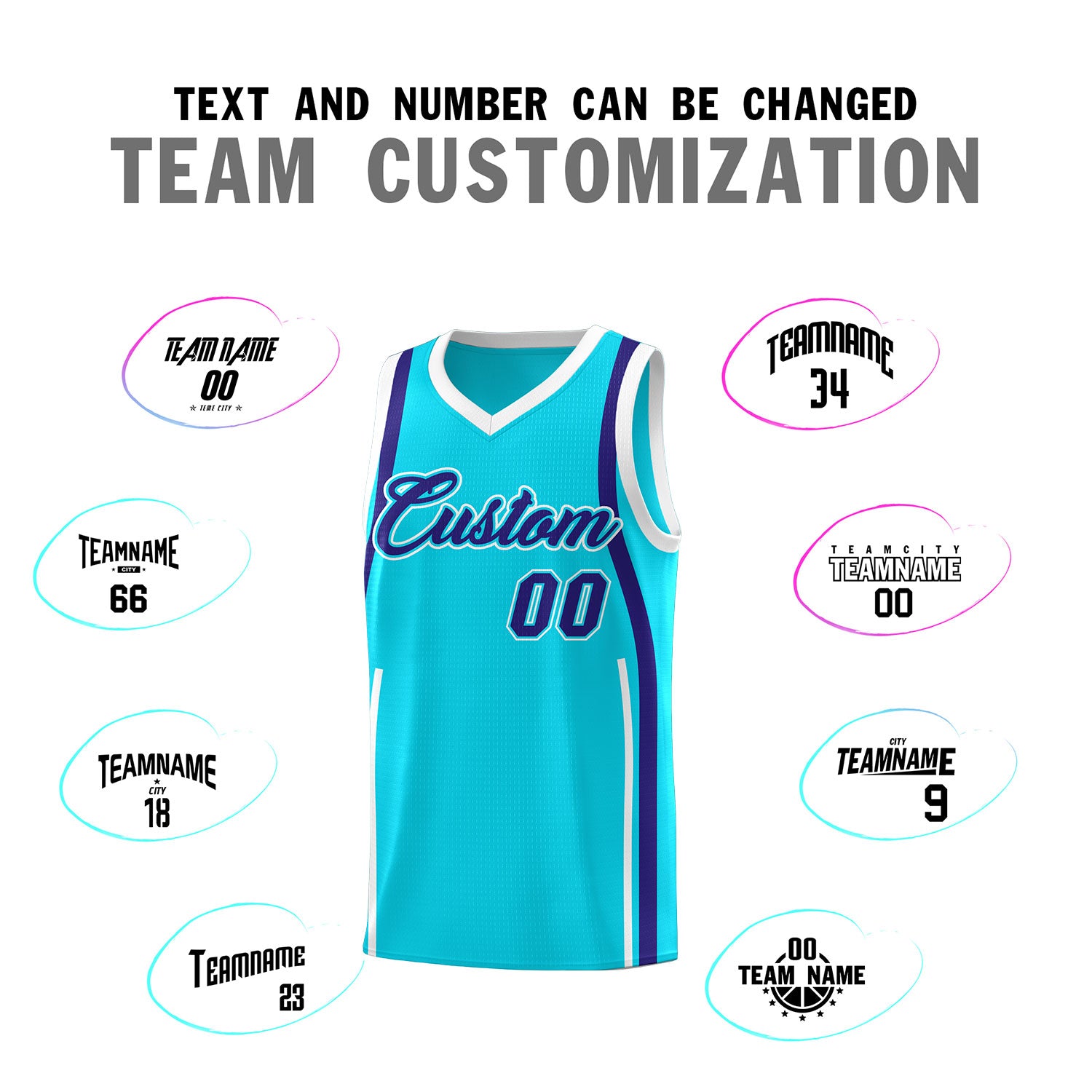 Custom Sky Blue Royal-White Ribbon Pattern Basketball Kits