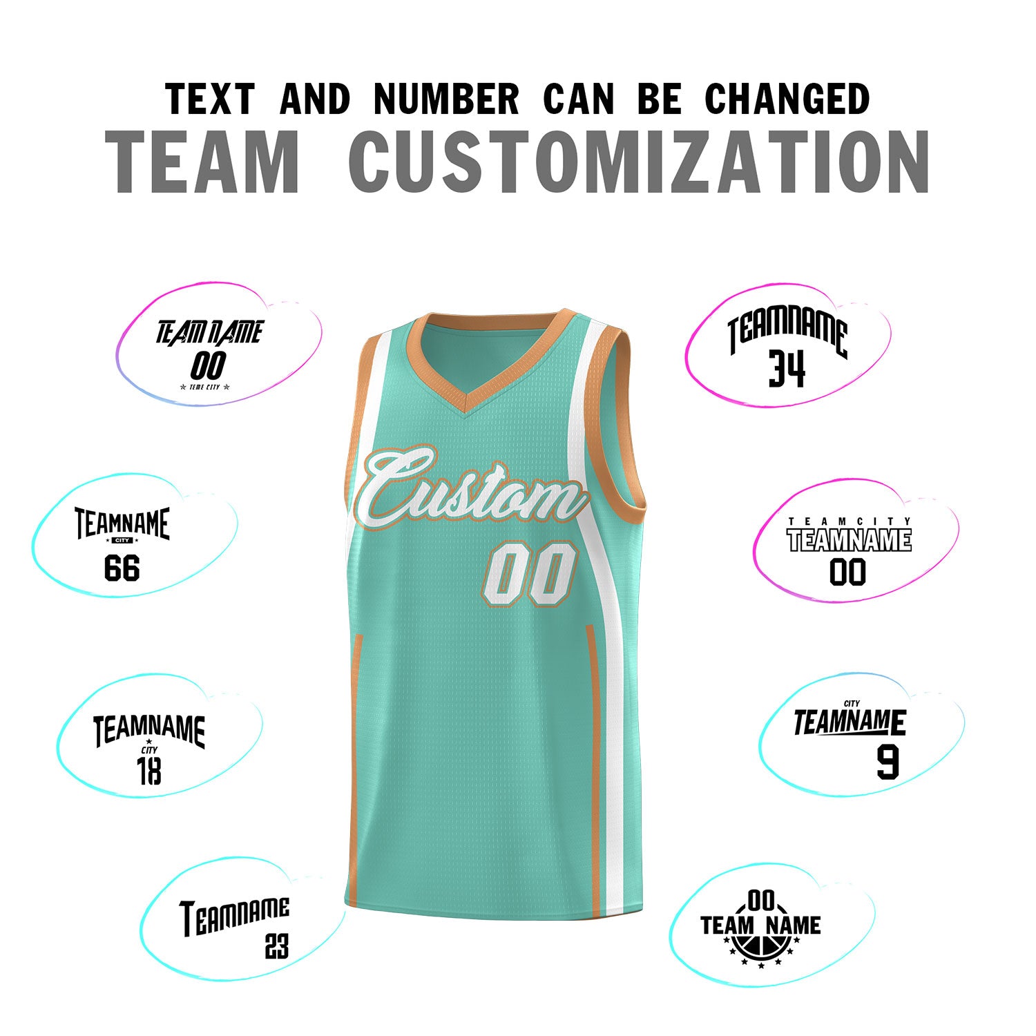 Custom Bright Green Buckskin Brown-White Ribbon Pattern Basketball Kits