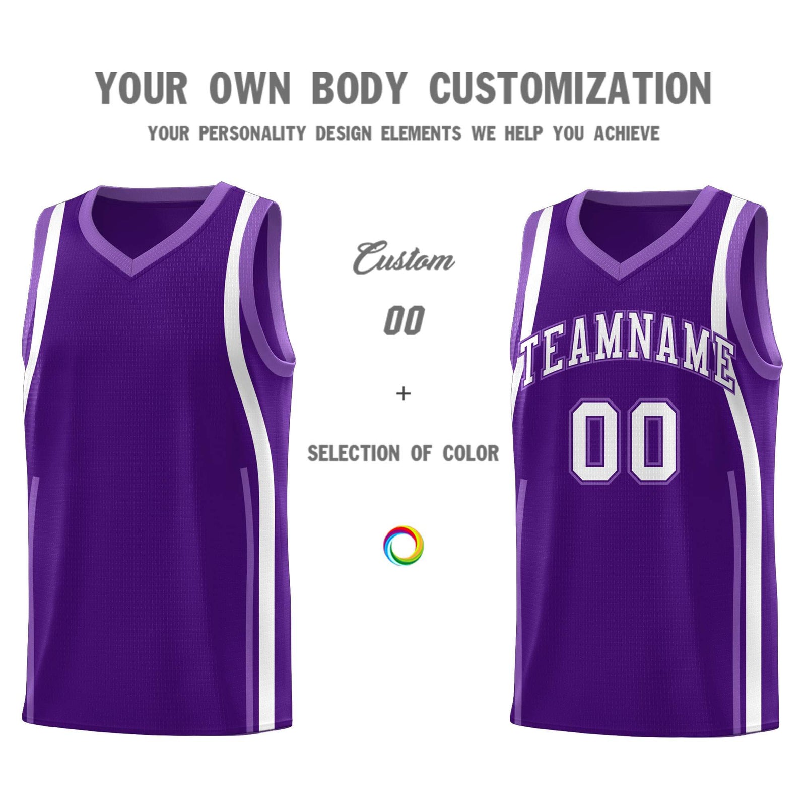 Custom Purple Light Purple-White Ribbon Pattern Basketball Kits