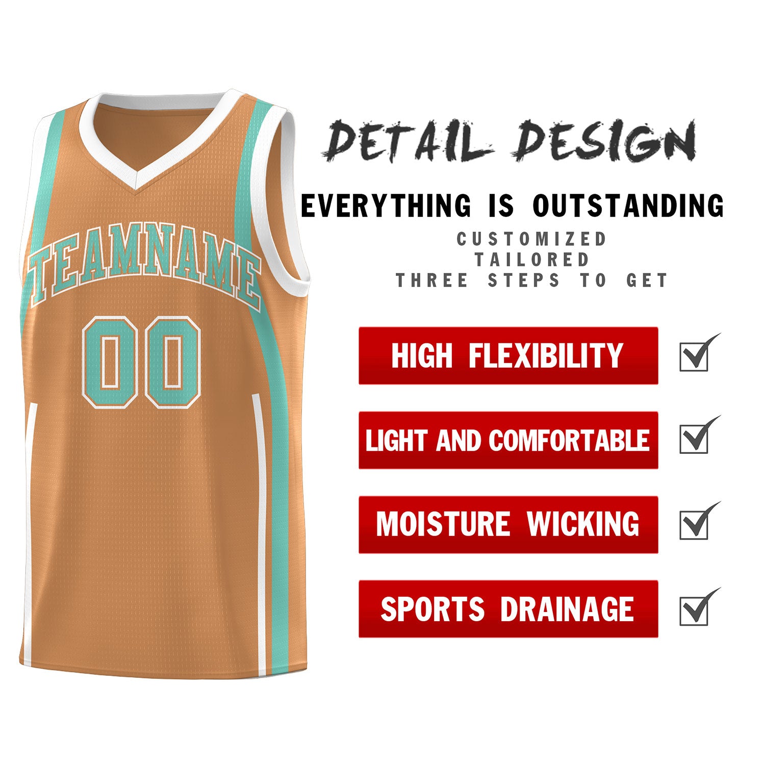 Custom Buckskin Brown Bright Green-White Ribbon Pattern Basketball Kits