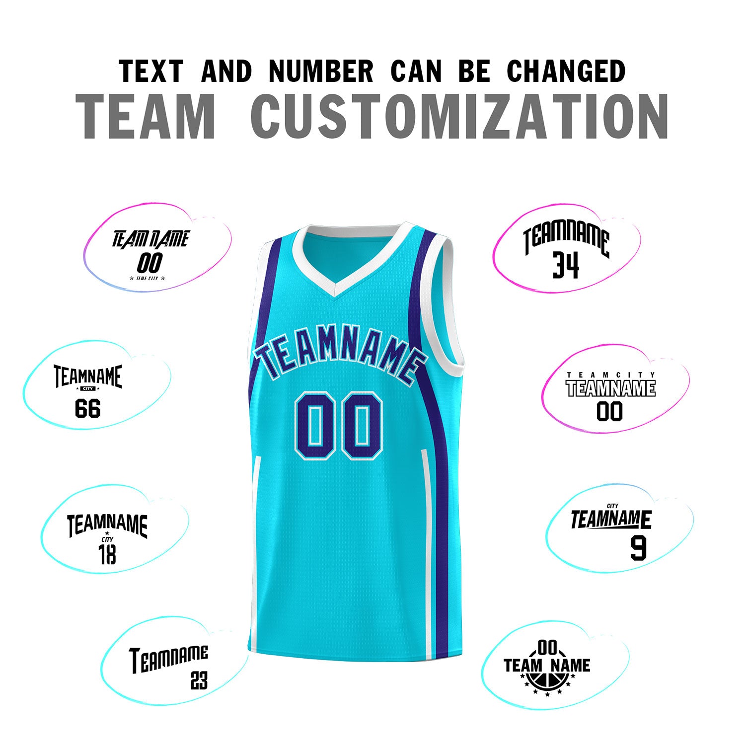 Custom Sky Blue Royal-White Ribbon Pattern Basketball Kits