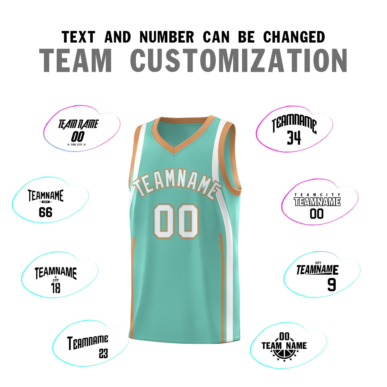 Custom Bright Green Buckskin Brown-White Ribbon Pattern Basketball Kits