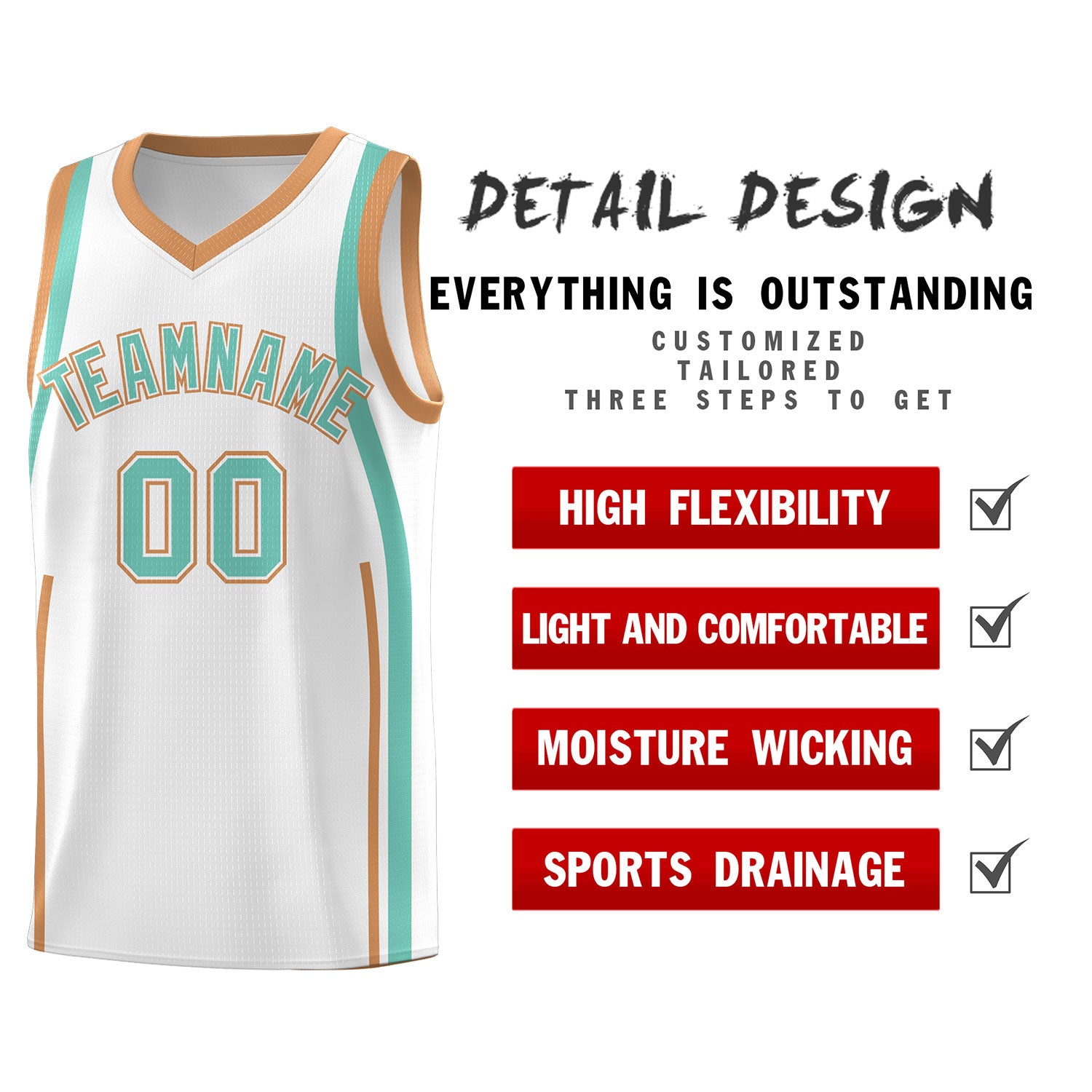 Custom White Bright Green-Buckskin Brown Ribbon Pattern Basketball Kits