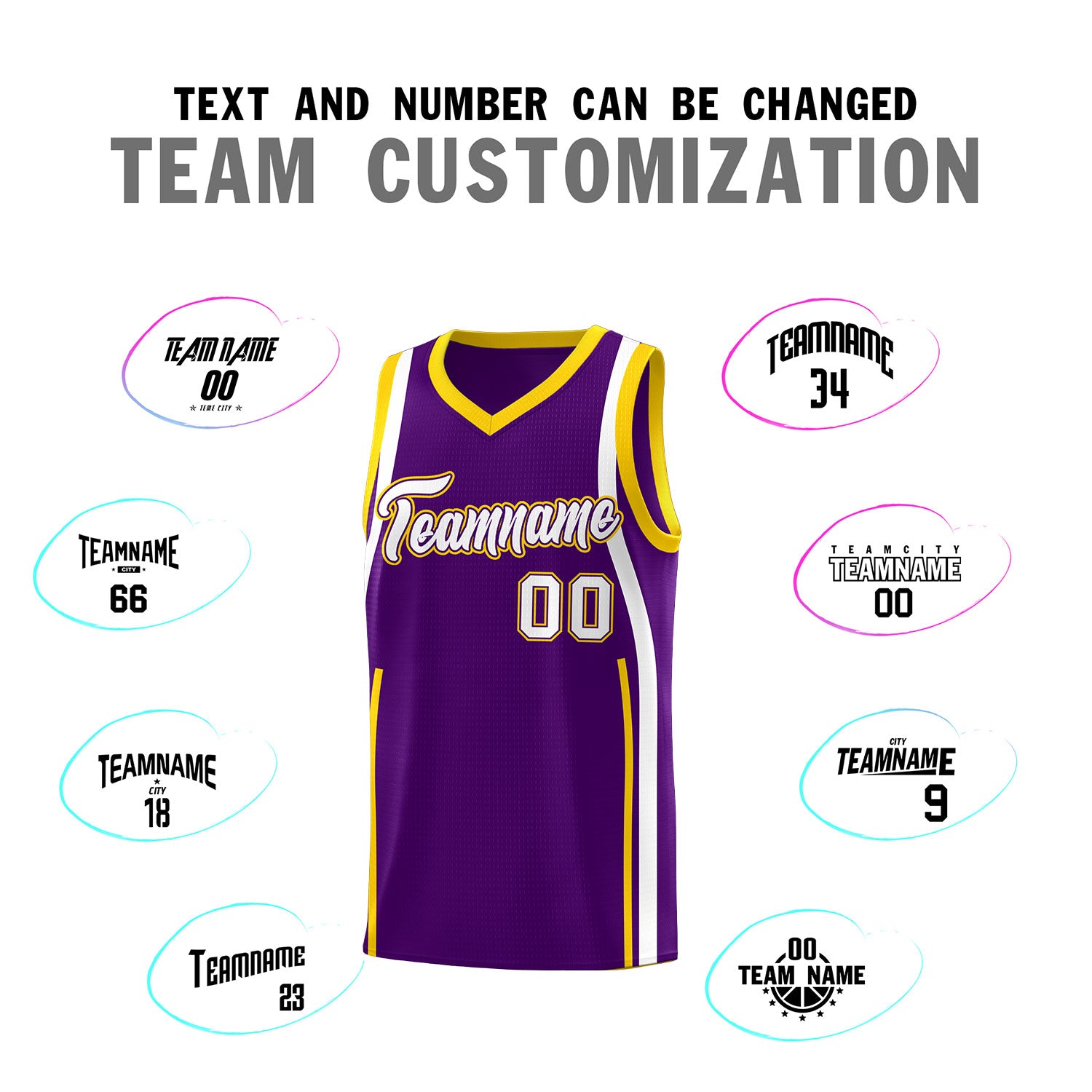 Custom Purple White-Gold Ribbon Pattern Basketball Kits