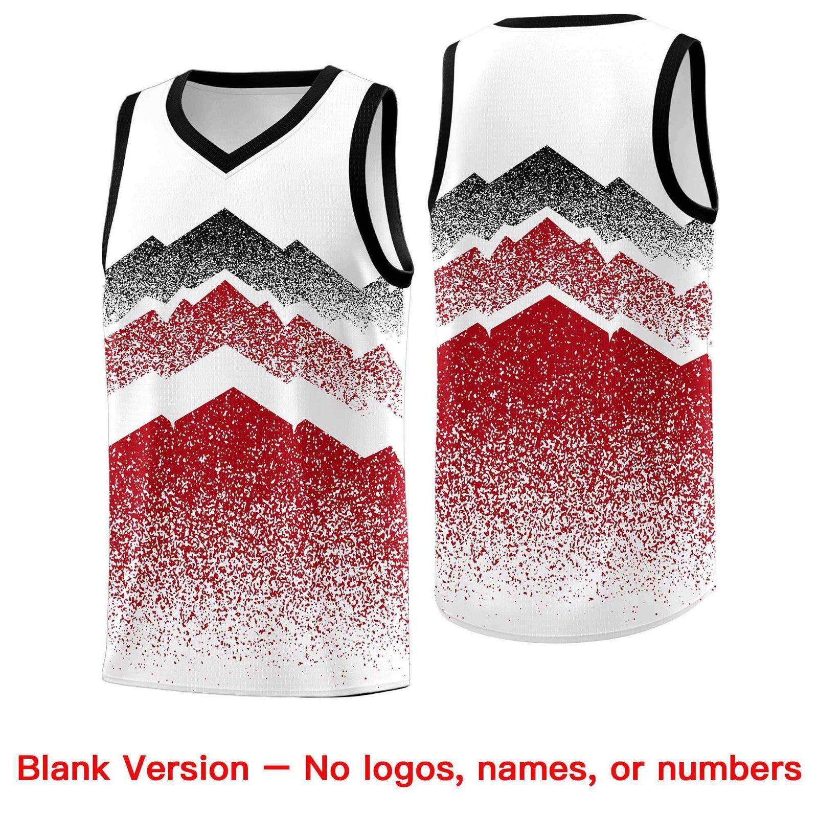 Personalized Youth Basketball Jerseys   White Red Gradient Mountain Design Uniforms