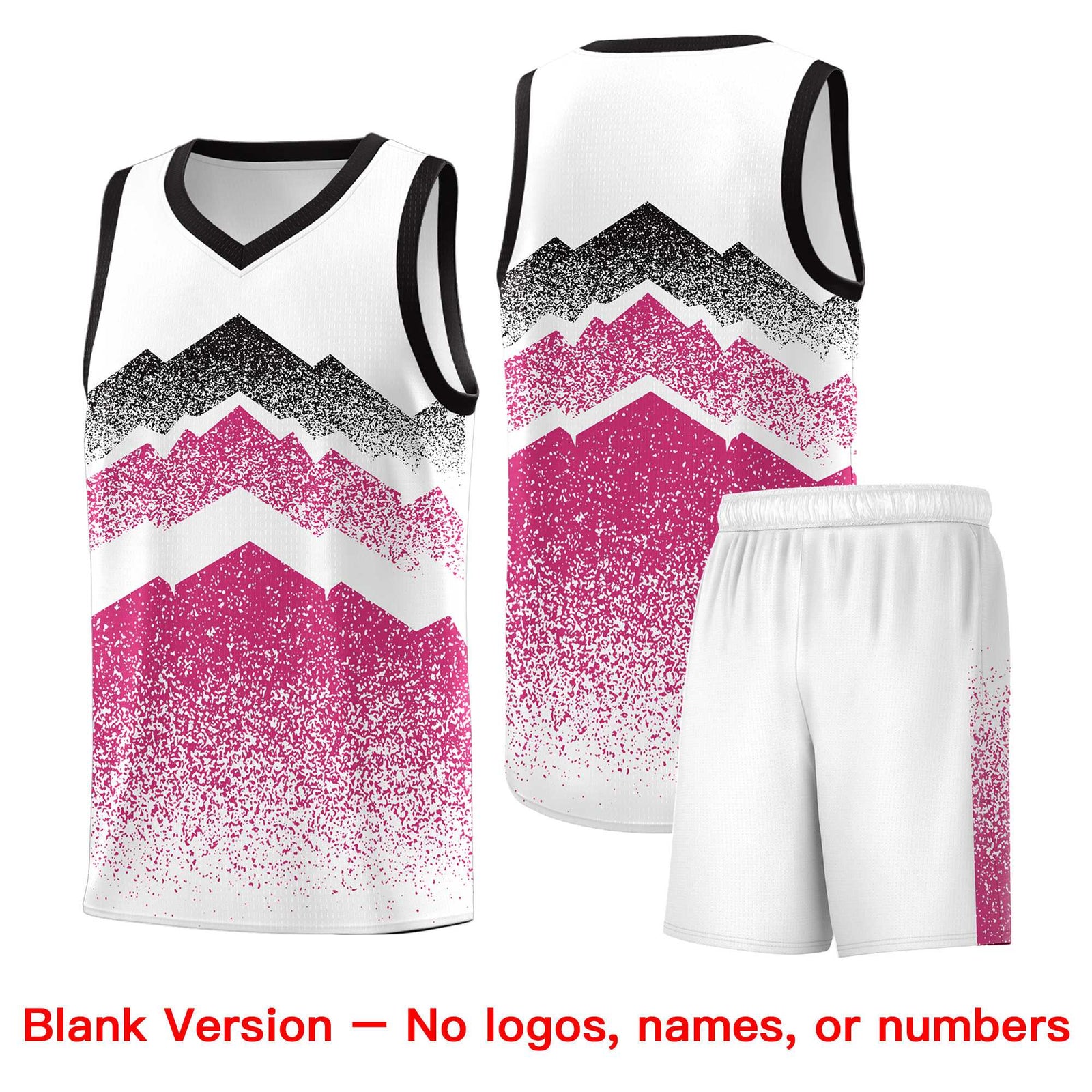 Personalized Youth Basketball Jerseys   White Rose Red Gradient Mountain Design Uniforms