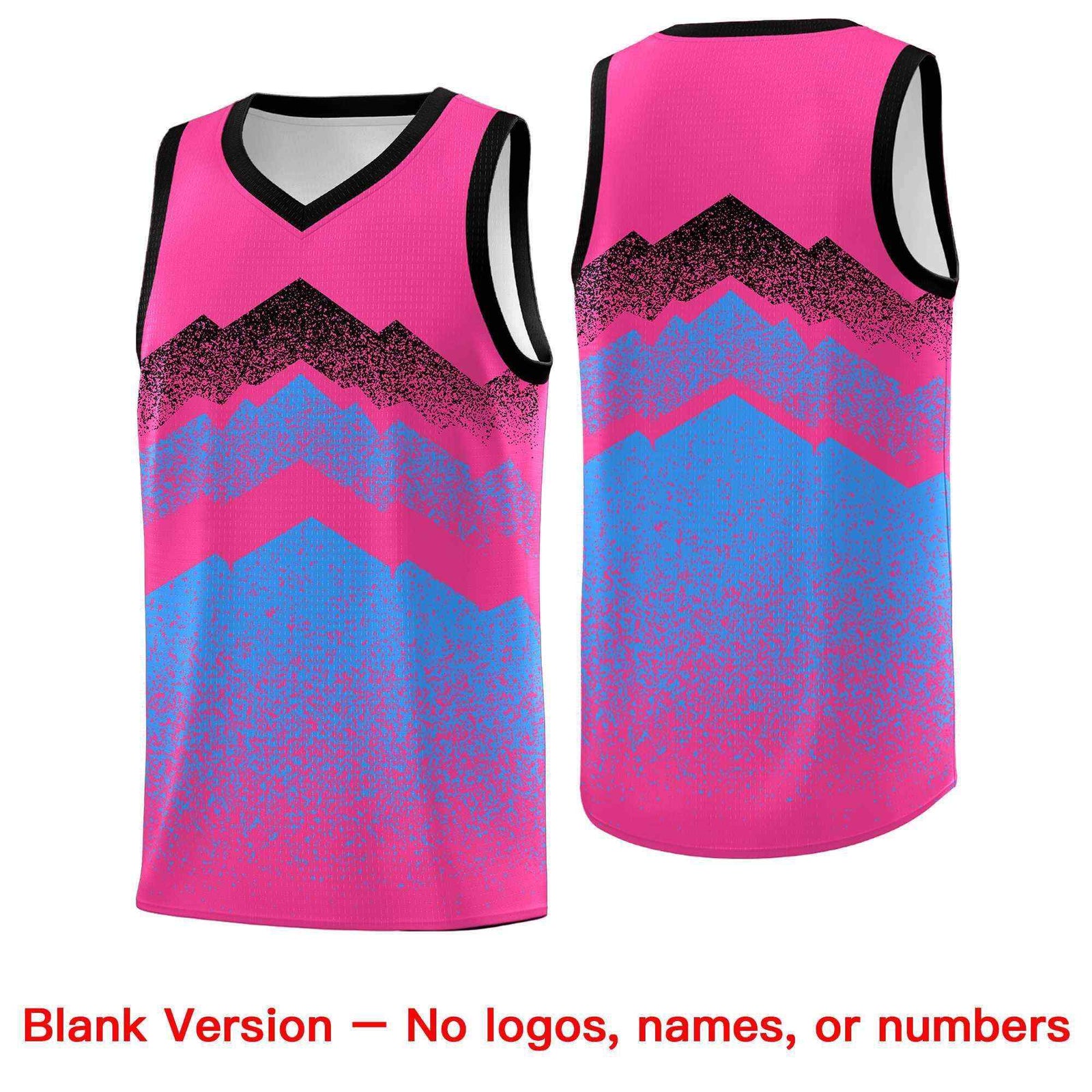 Personalized Youth Basketball Jerseys   Pink Powder Blue Gradient Mountain Design Uniforms