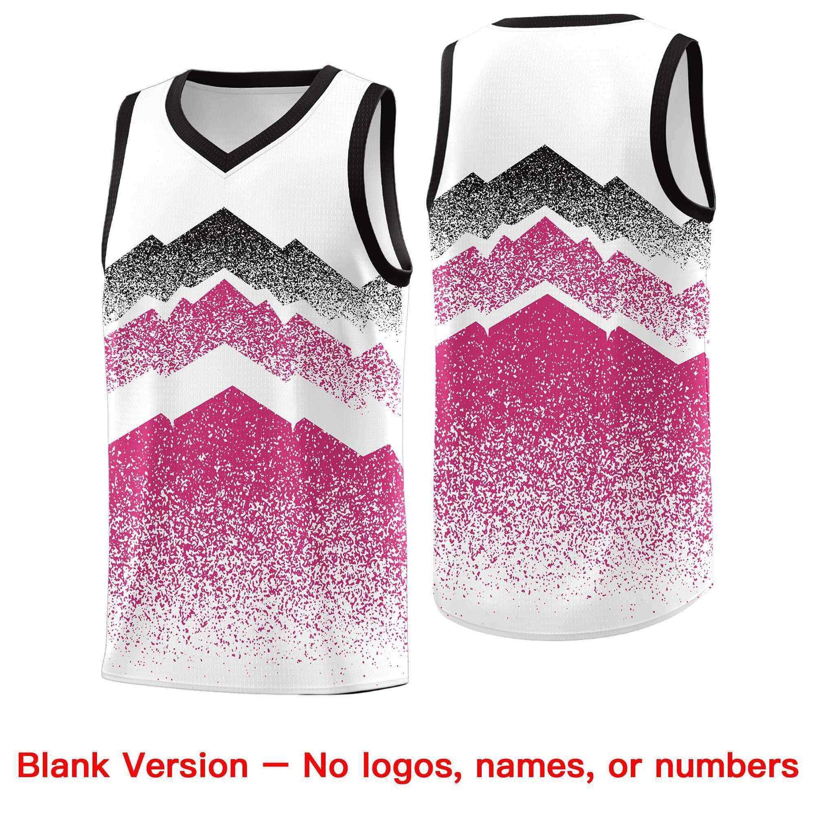 Personalized Youth Basketball Jerseys   White Rose Red Gradient Mountain Design Uniforms